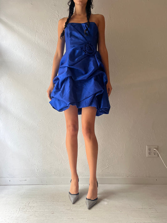 Y2k 'Le Chateau' Blue Bubble Mini Formal Dress / Small