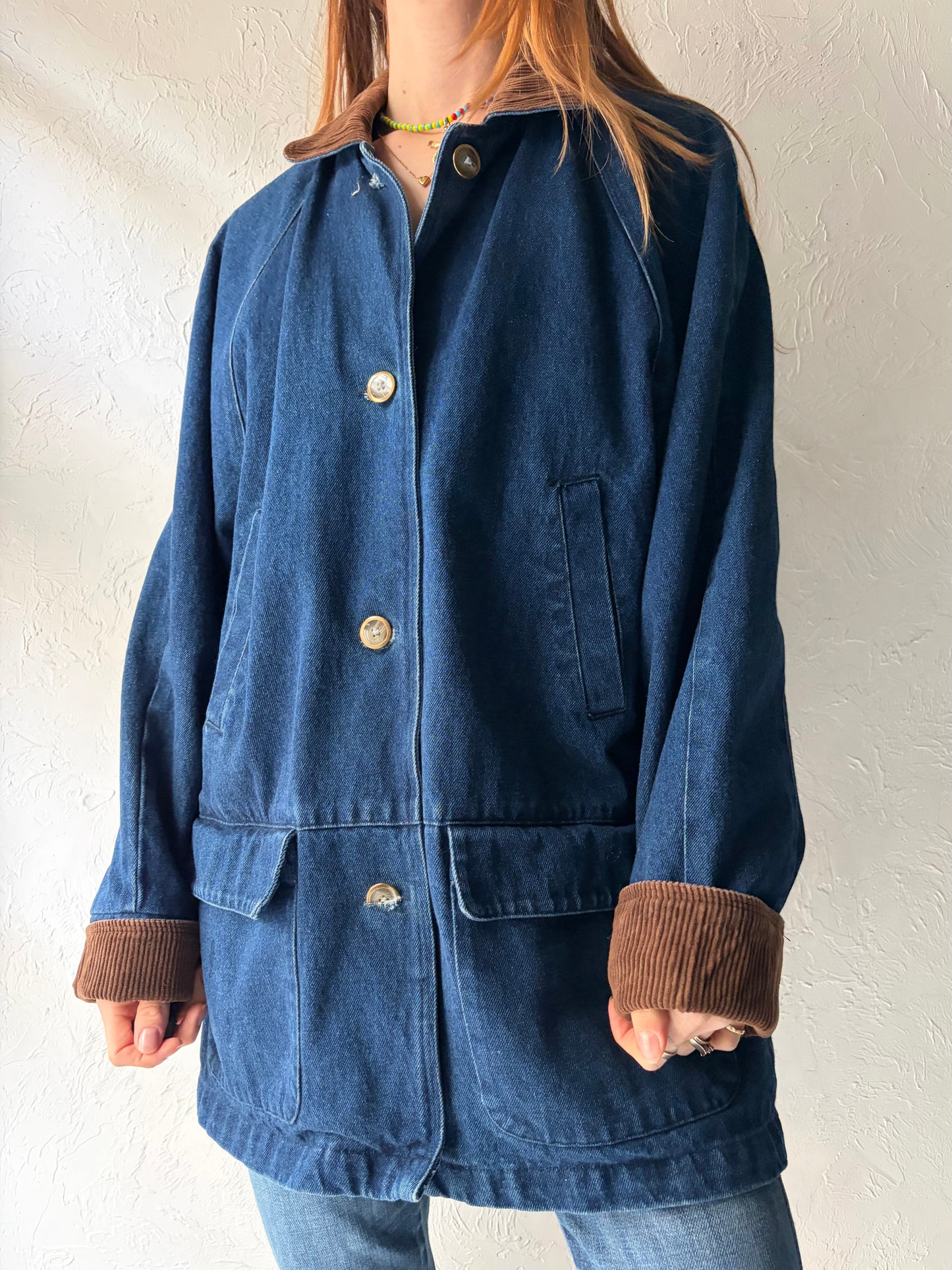 90s 'Basic Editions' Denim Chore Barn Jacket / Small