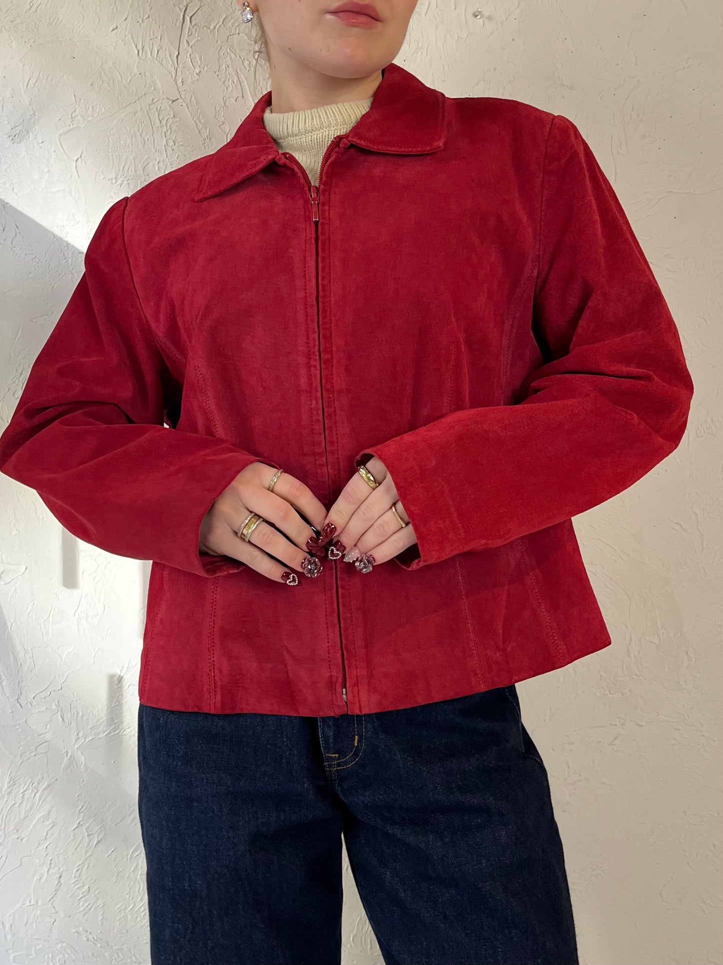 Y2K ‘Coldwater’ Creek Red Suede Jacket / Large