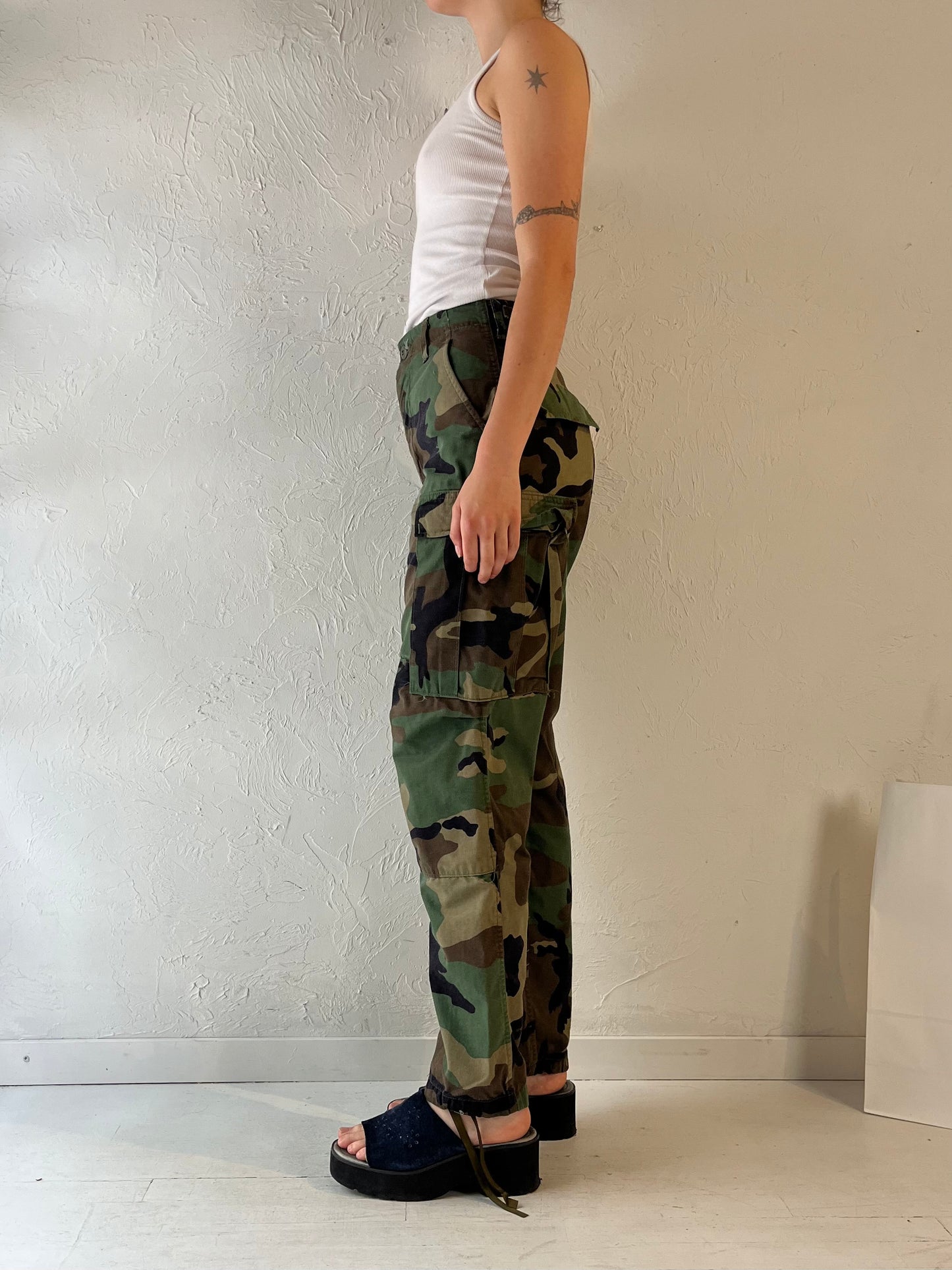 Vintage Authentic Army Camouflage Pants / XS