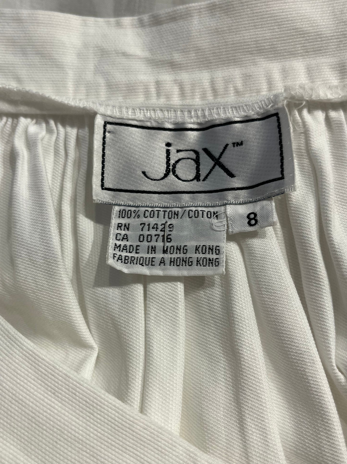 90s 'Jax' White Cotton Skirt / Small