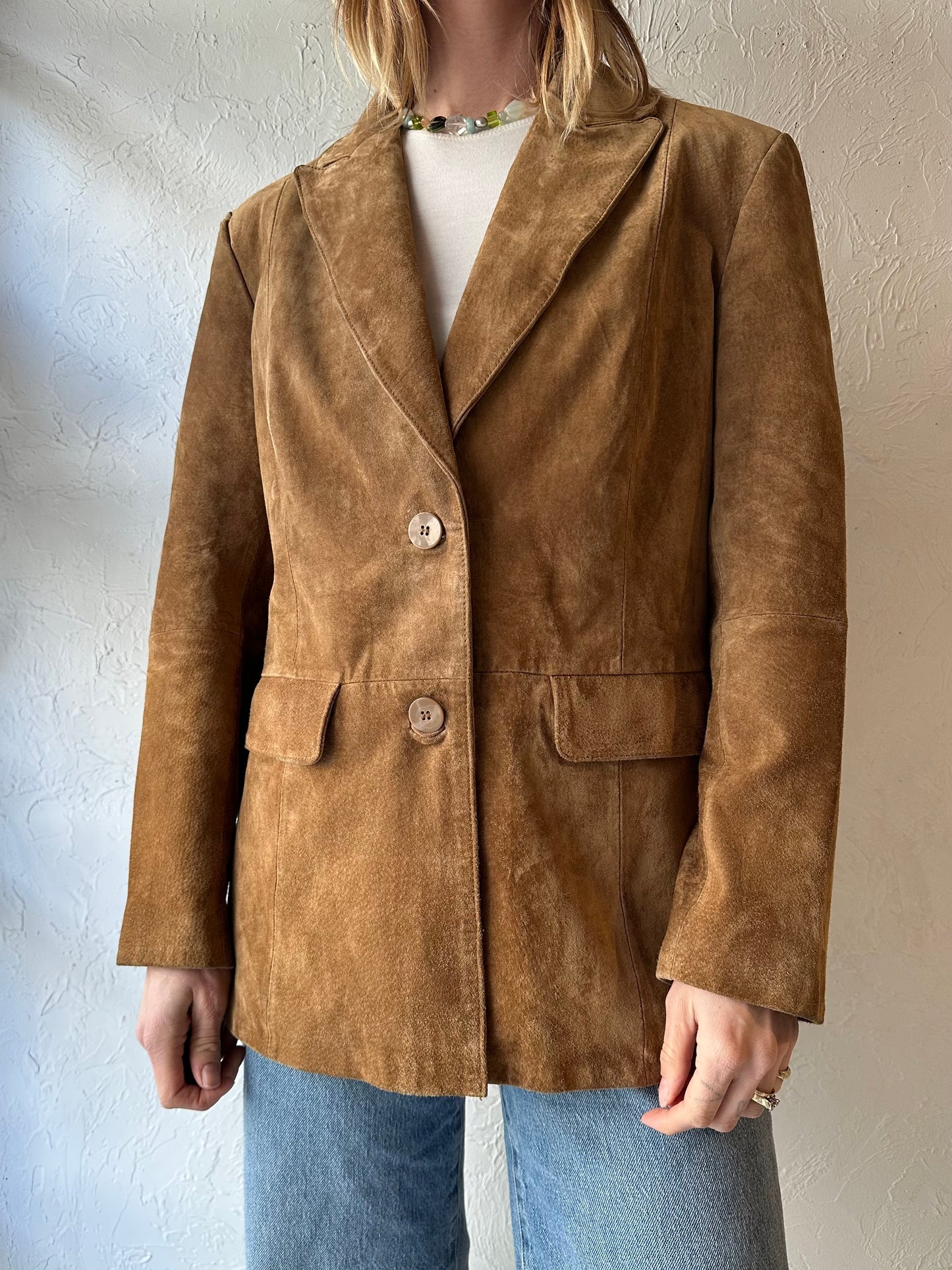 Y2K ‘AR’ Brown Suede Leather Jacket / Medium