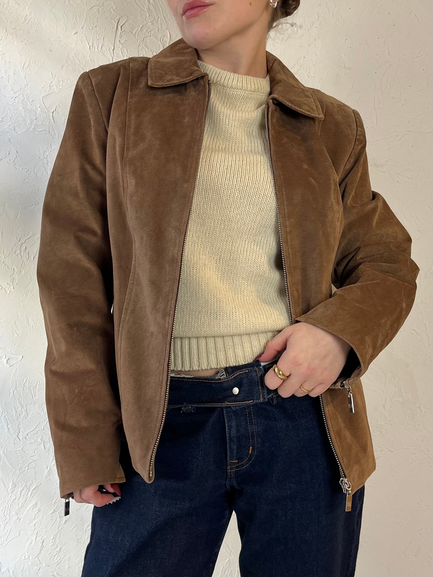 90s ‘Guillaume’ Brown Suede Jacket / Small