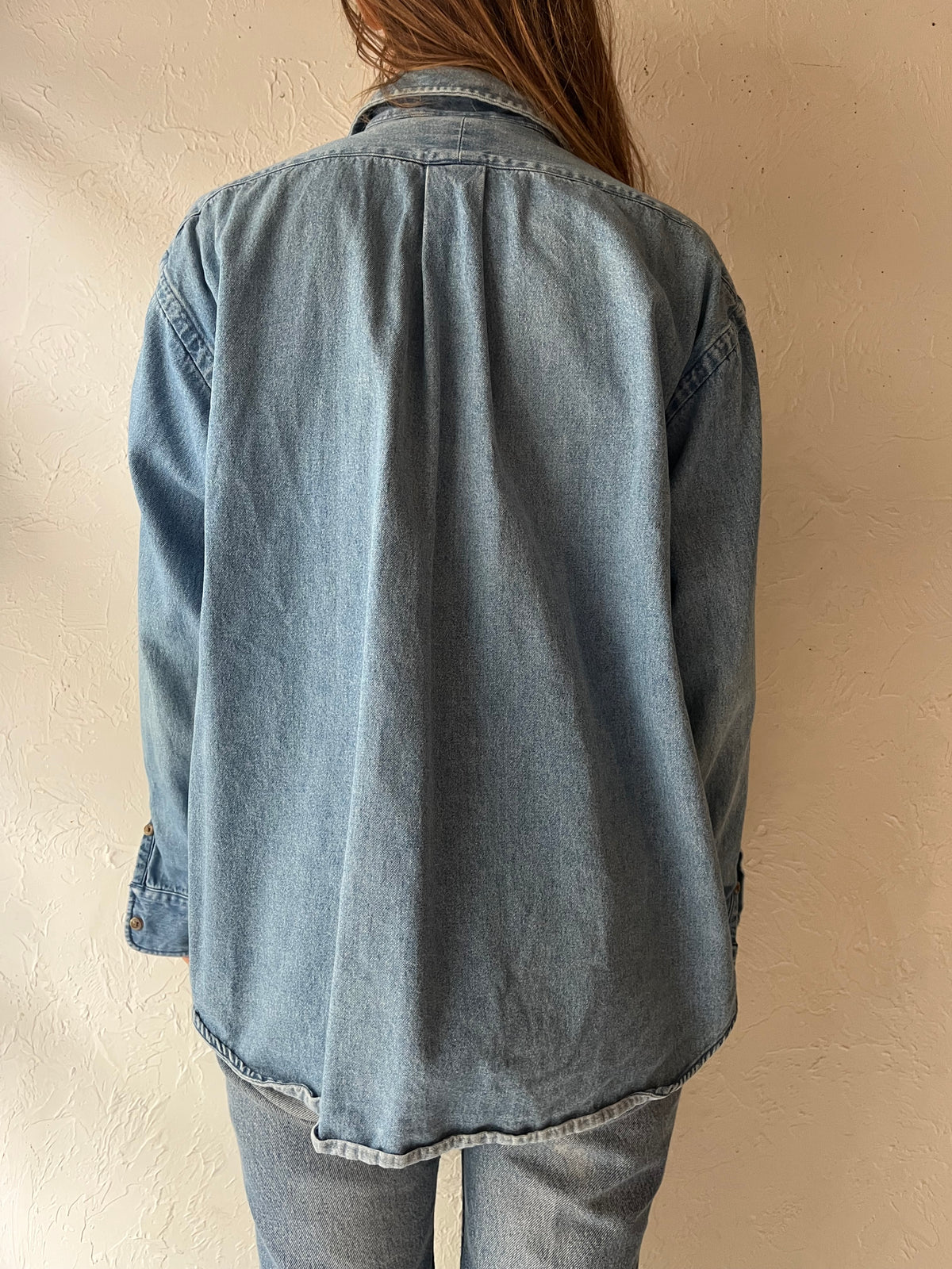 90s 'Ralph Lauren' Button Up Denim Shirt / Large