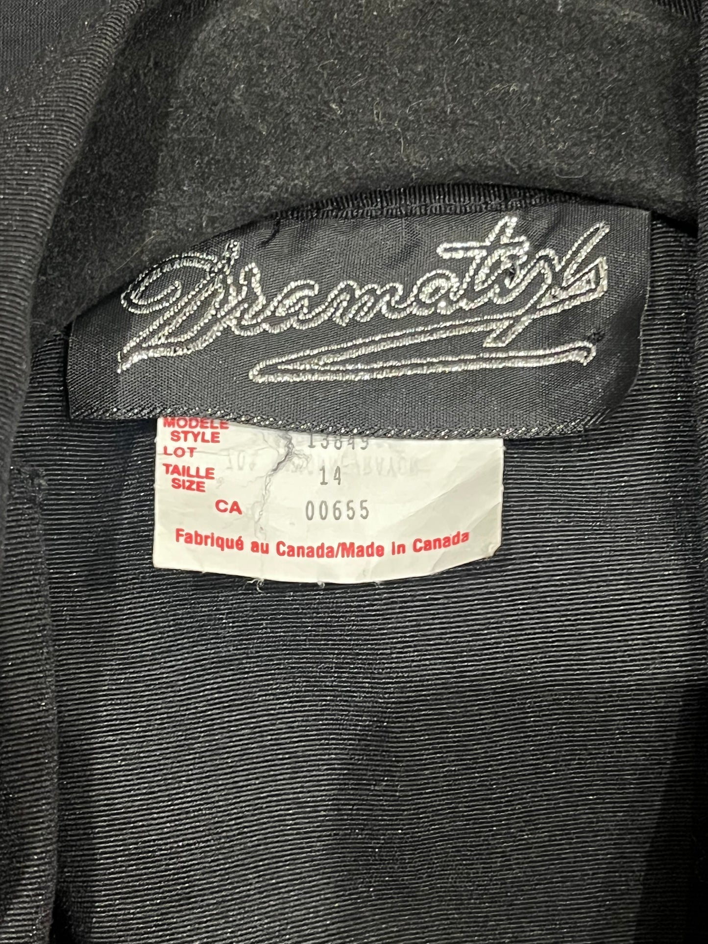 80s 'Dramatix' Black Double Breasted Mini Dress / Large