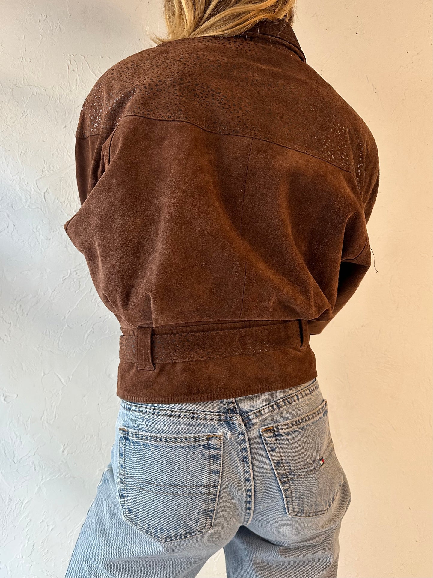 90s 'Byrnes & Baker' Brown Suede Leather Jacket / XS