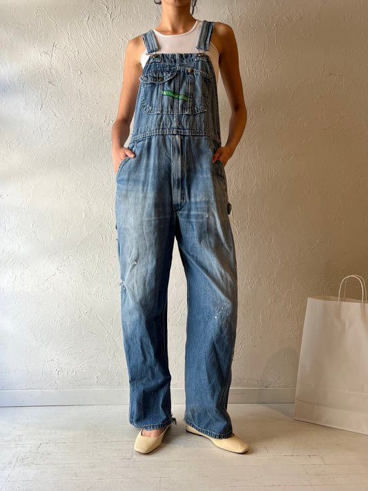 Y2K ‘Key’ Thrashed Denim Overalls / Large