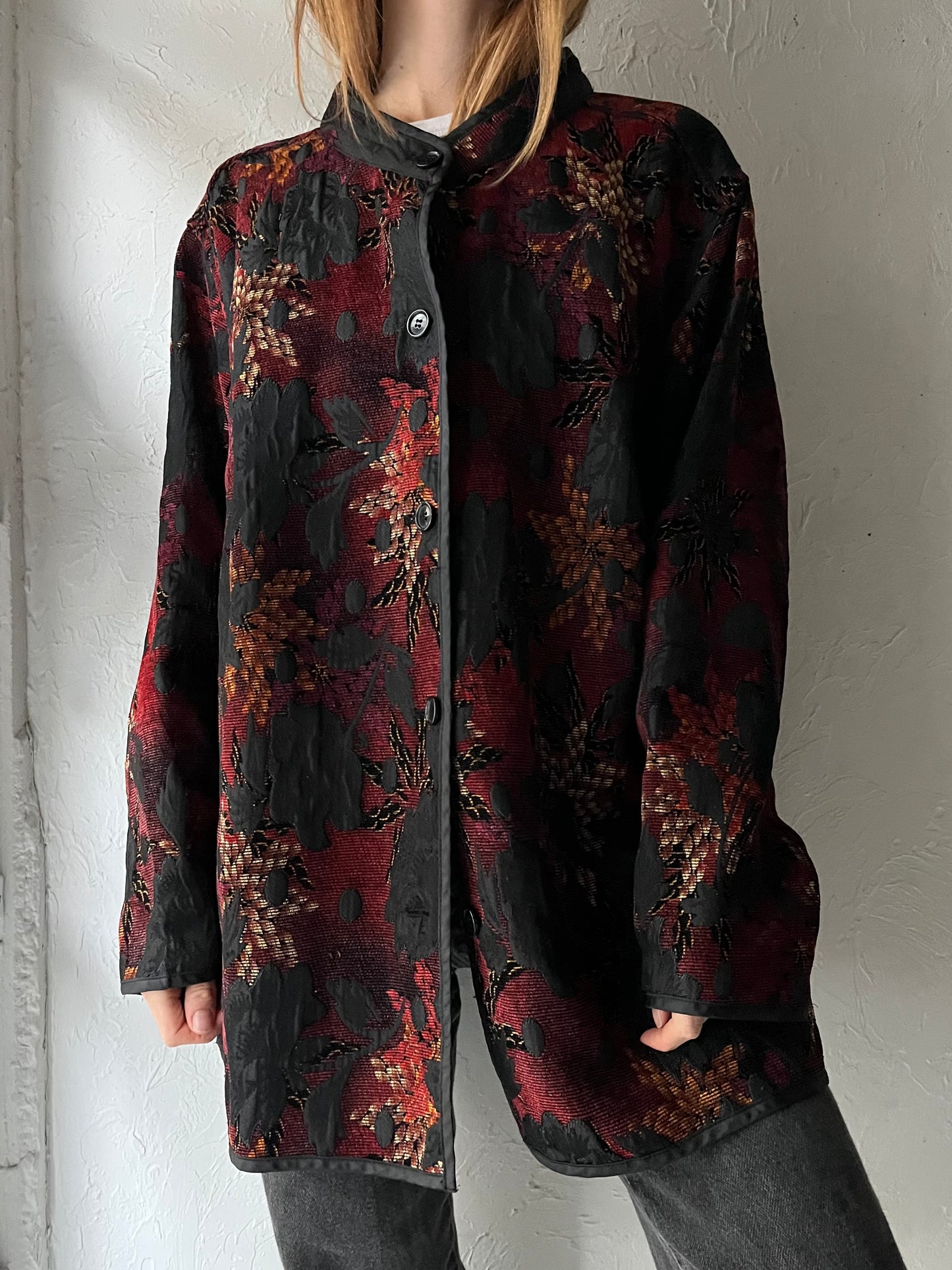 Vintage Floral Tapestry Jacket / XL