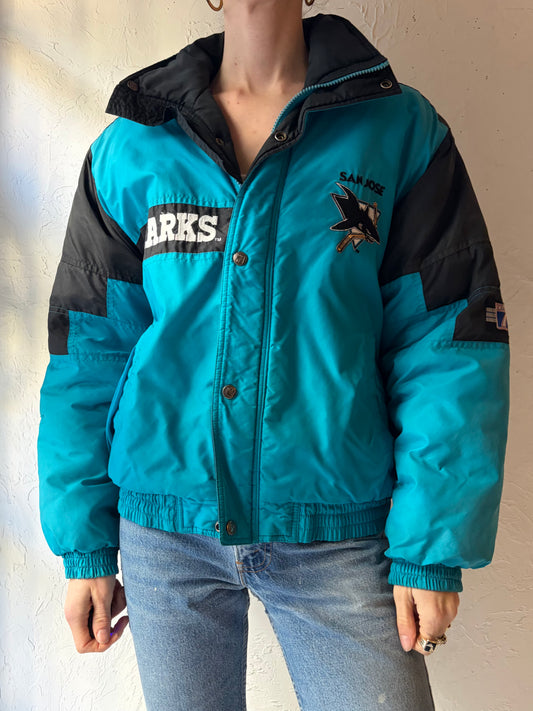 90s 'Logo 7' San Jose Sharks Jacket / XS (youth L)