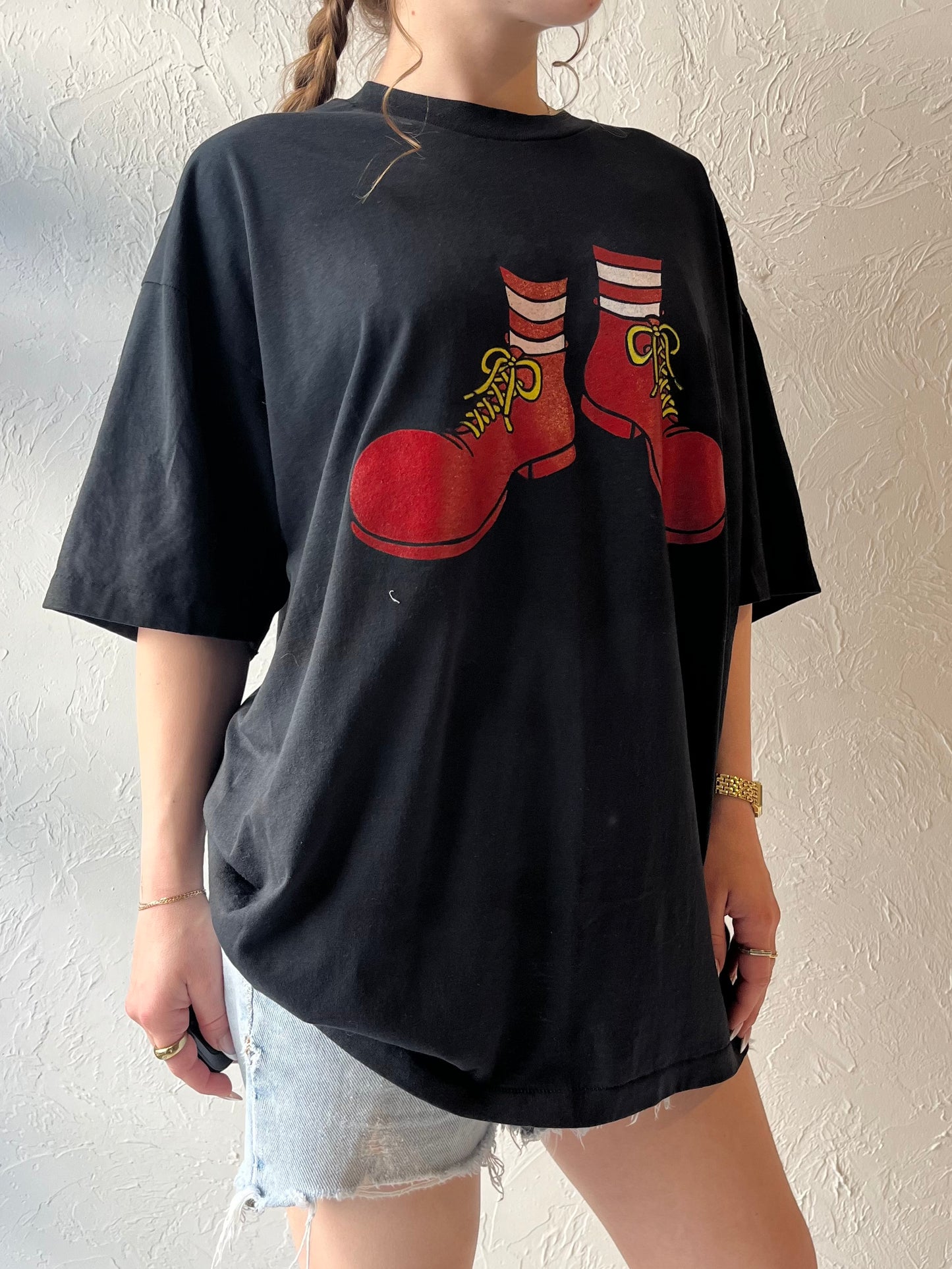 90s / Y2k 'Hanes' Black McDonalds T Shirt / XL