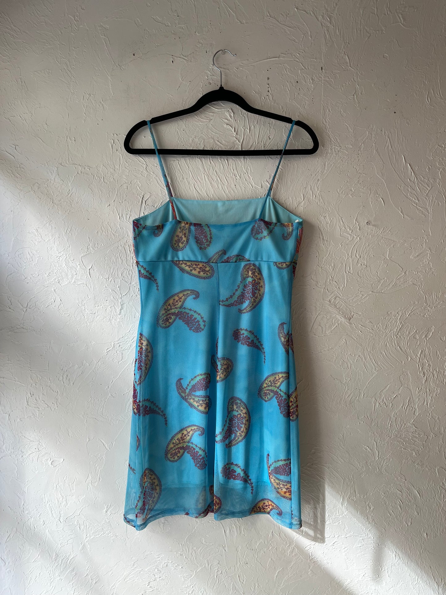 Y2k Blue Paisley Patterned Mini Dress / Medium