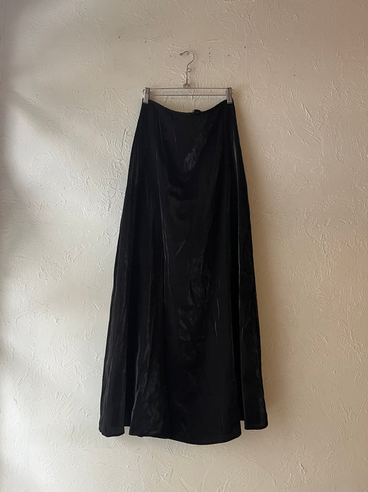 Y2k 'Jessica Shinny' Black Maxi Skirt / Medium