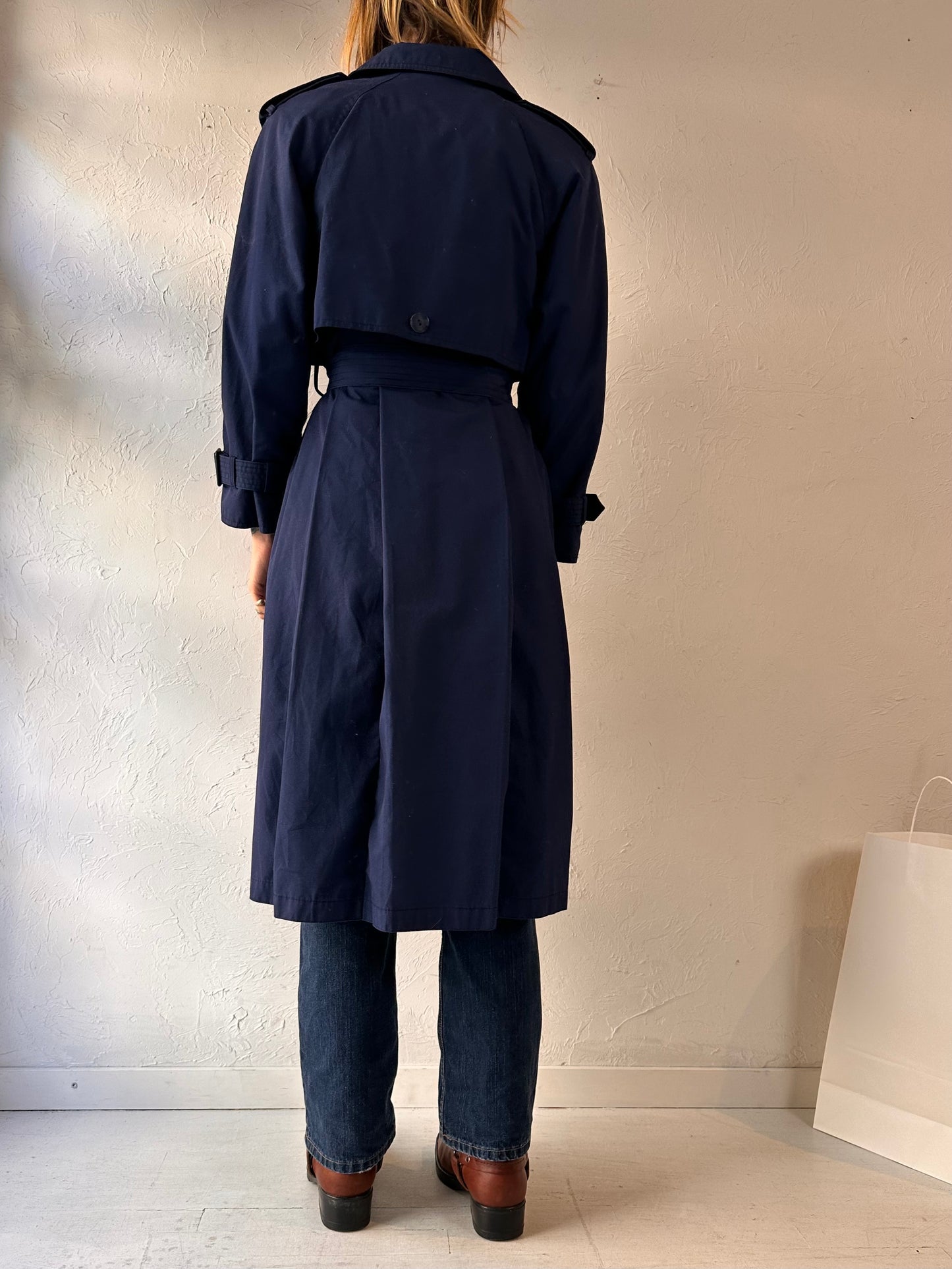 Vintage 'London Towne' Blue Classic Trench Coat / Small