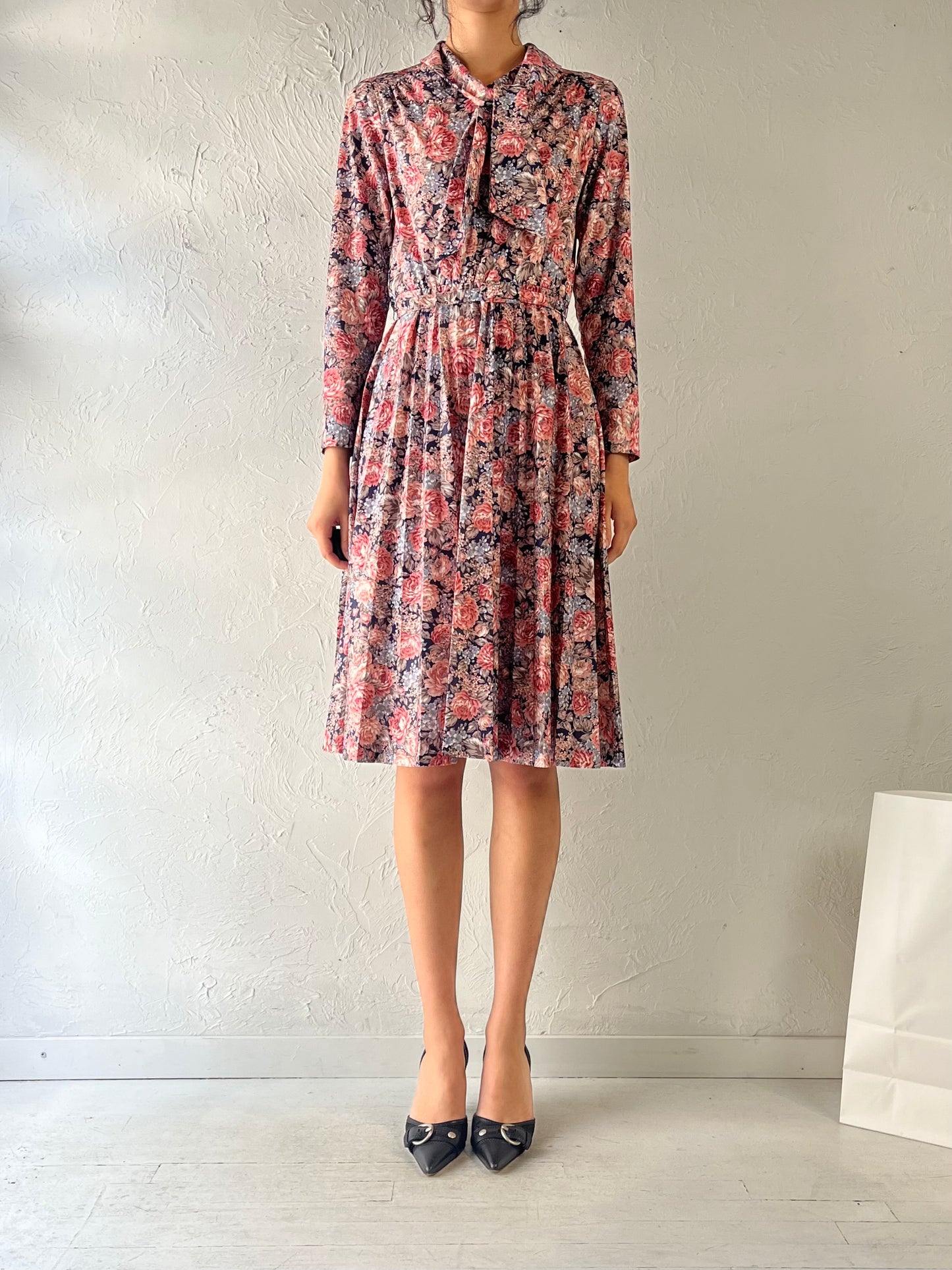 'D'Allaird's' Pink Floral Union-Made Dress / Medium