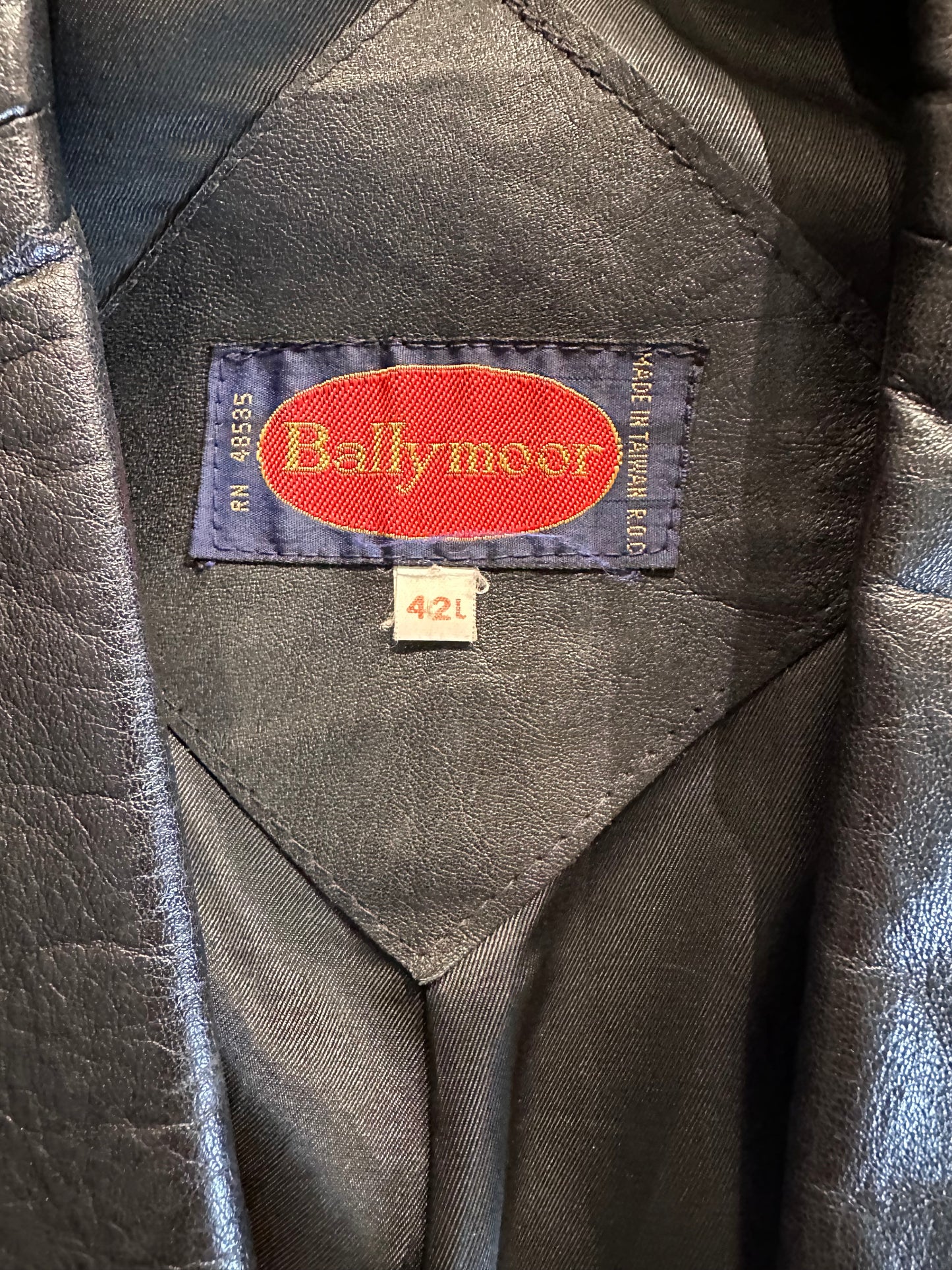 90s 'Ballymoor' Black Leather Blazer Jacket / Large