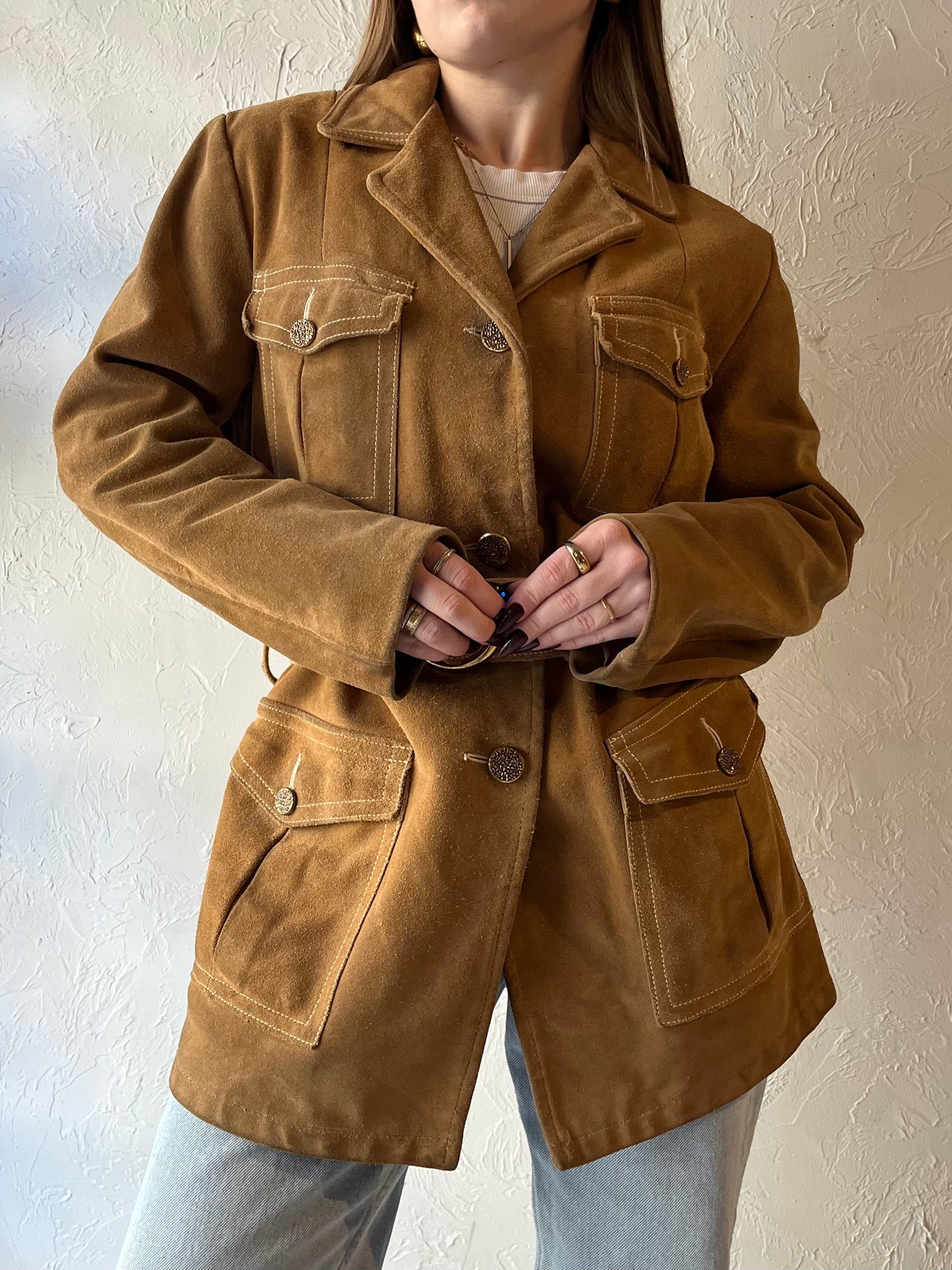 70s ‘Victoria Leather’ Suede Leather Jacket / Medium