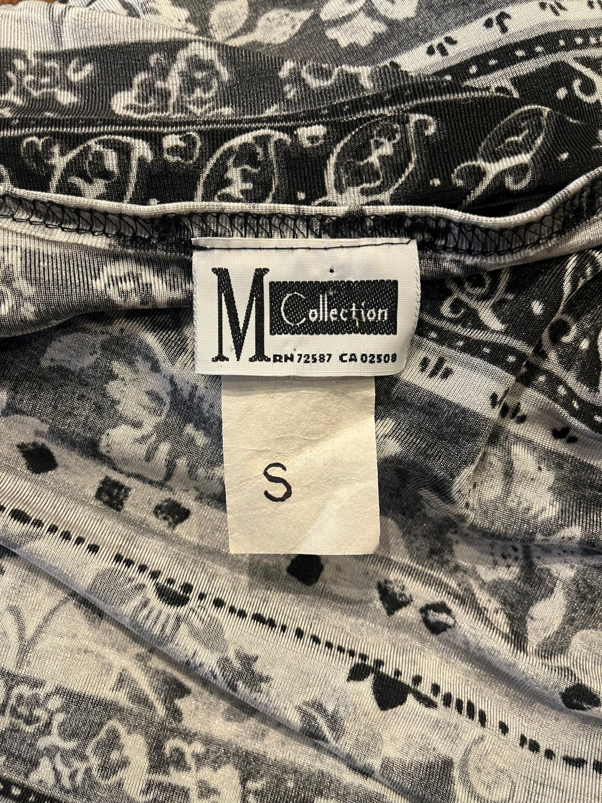 90s 'MC Collection' Striped Patterned Maxi Dress / Small