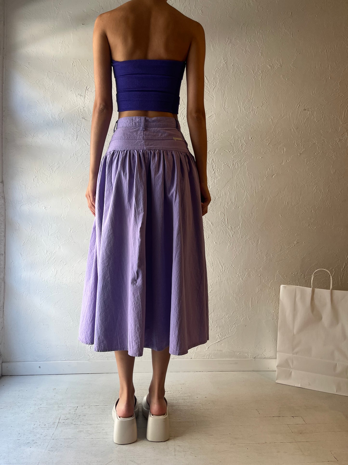 90s ‘Pelican Cove’ Purple Cotton Skirt / Small