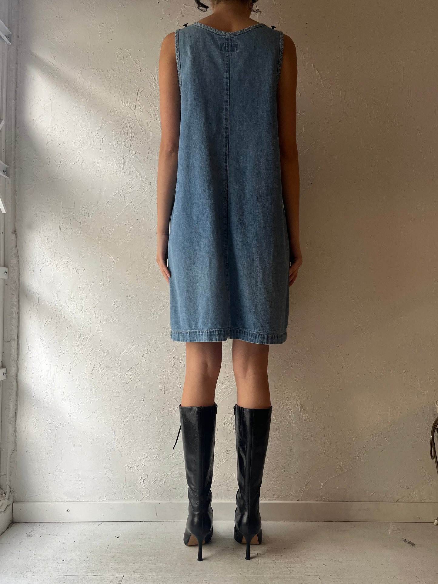 90s 'French Dressing' Denim Dress / Medium