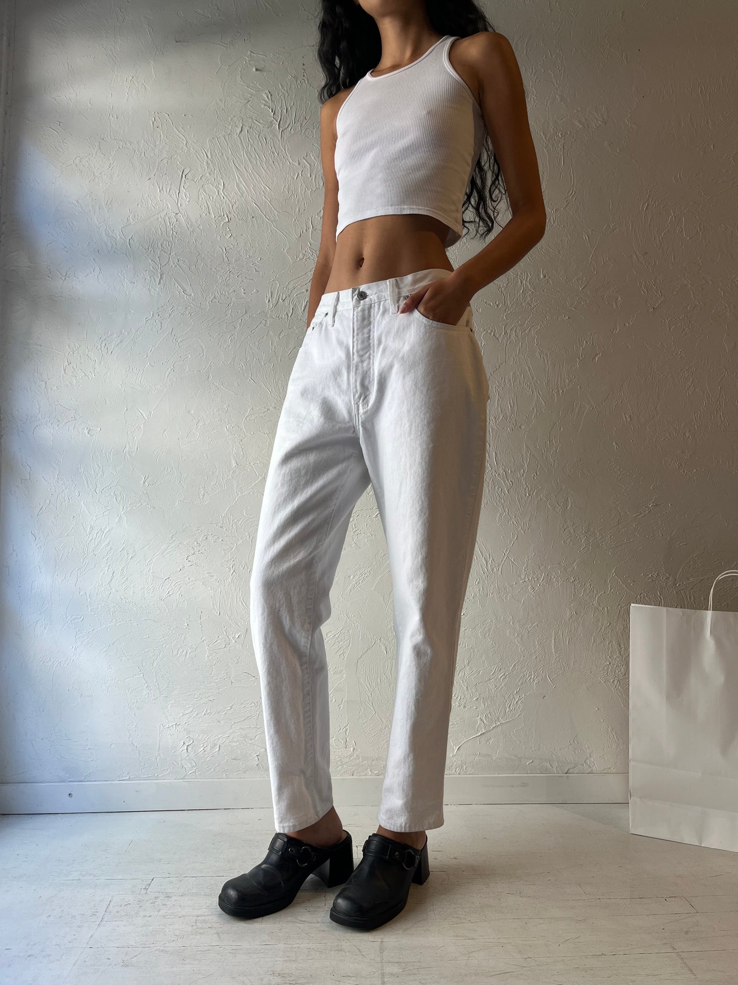 90s 'Guess' White Jeans / Made in Canada / 30