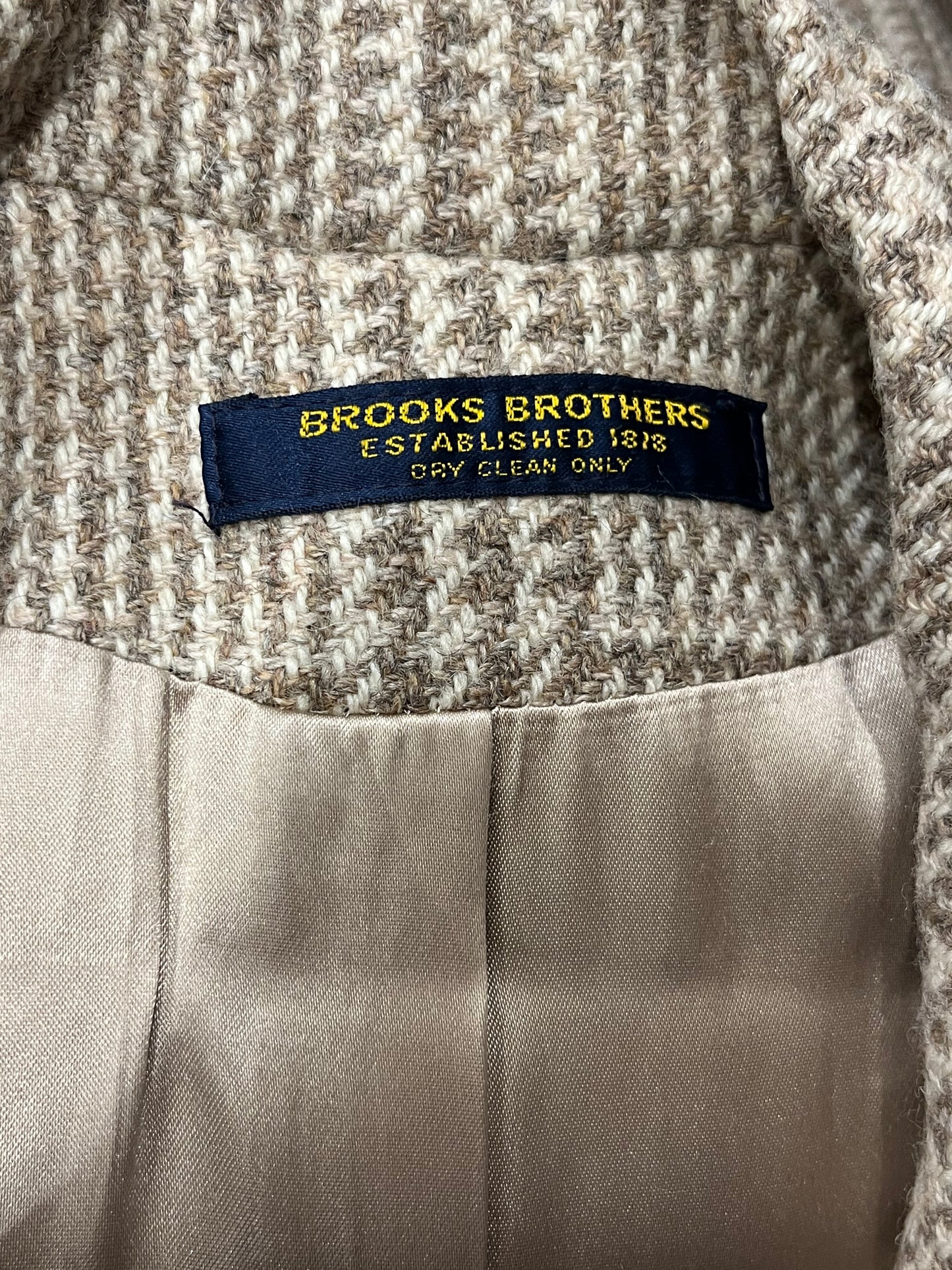 70s 'Brooks Brothers' Beige Over Coat / Union Made / Small - Medium