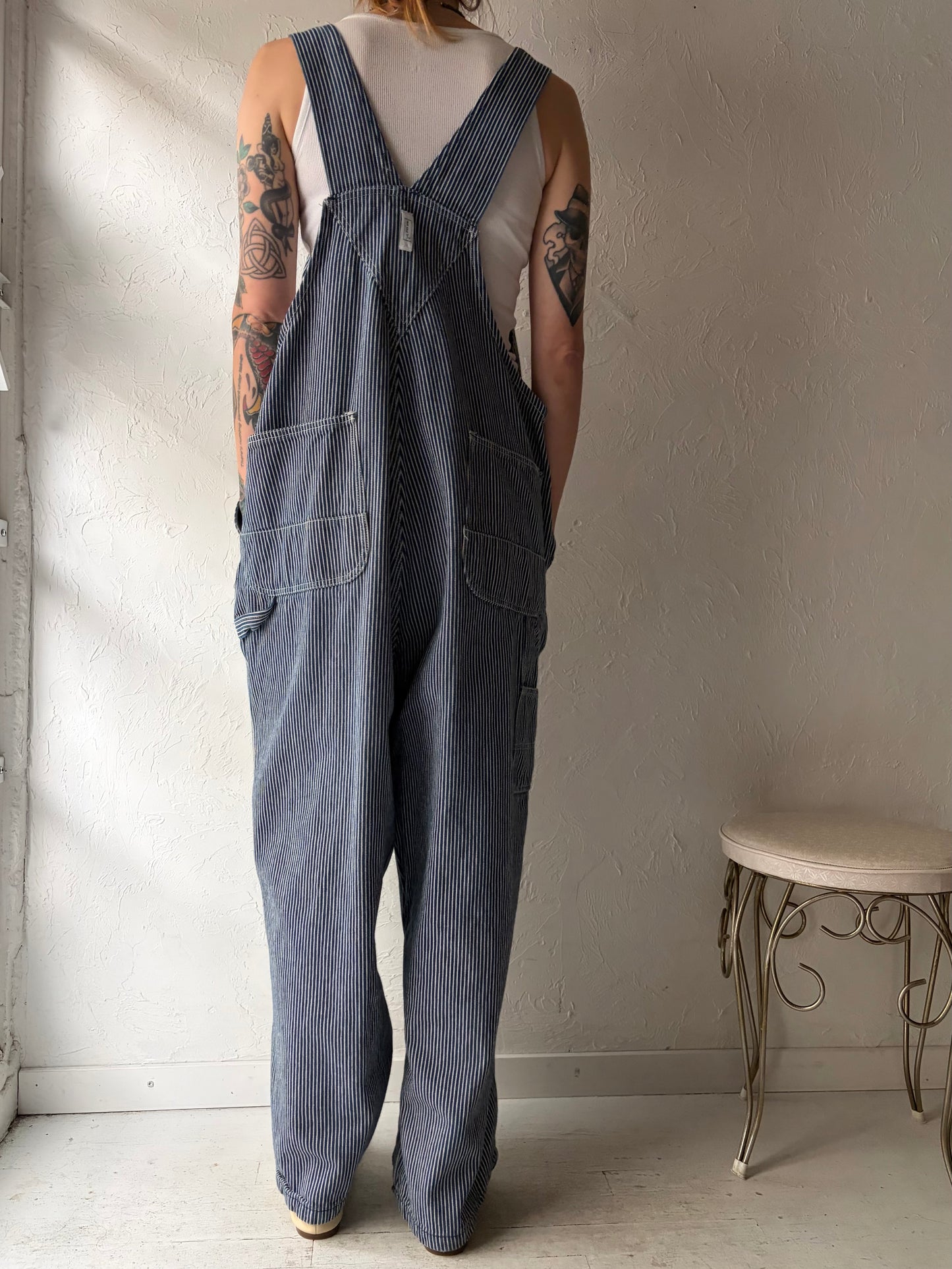 Y2K ‘Key’ Pinstripe Overalls / XL