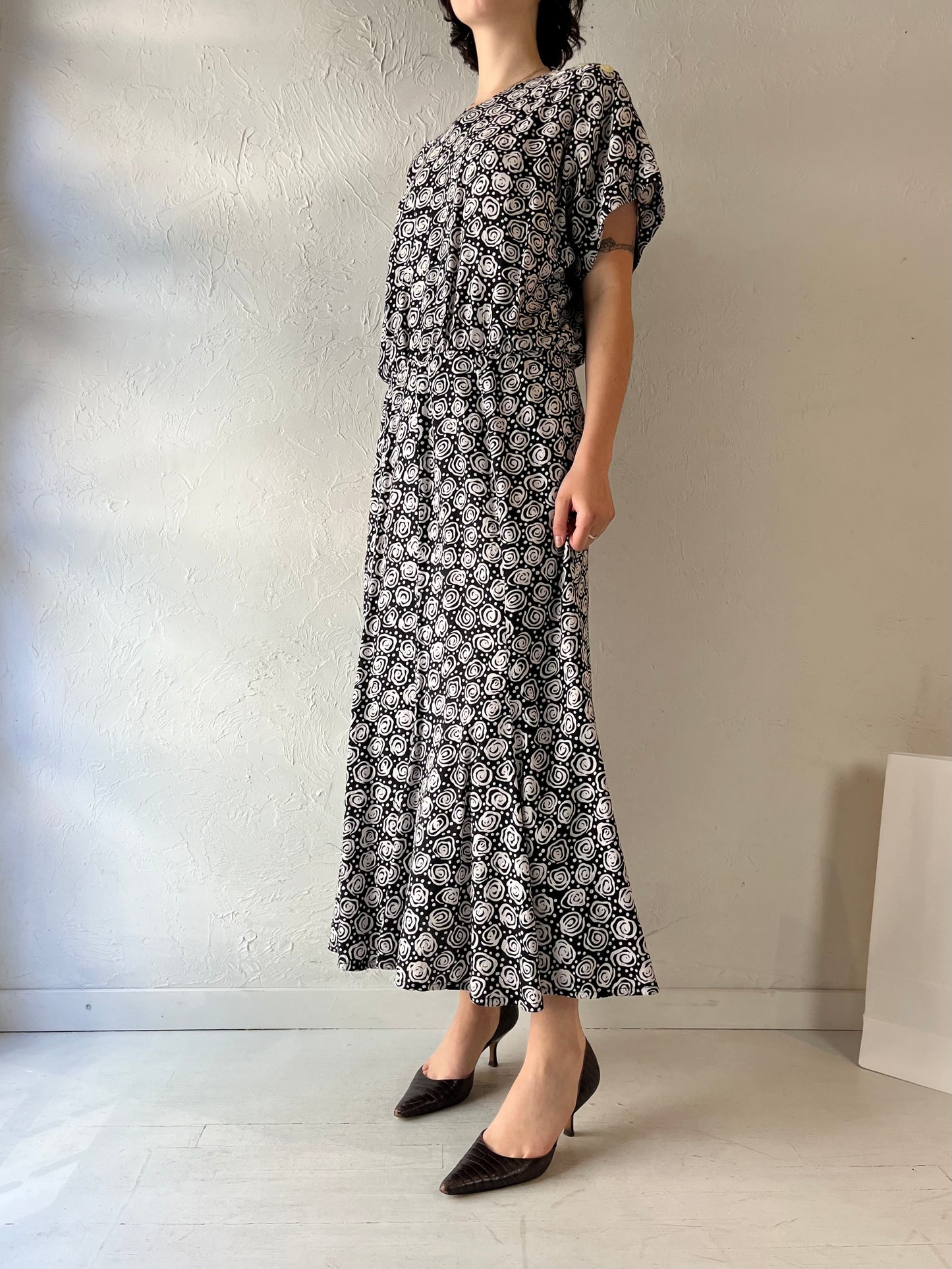 90s 'Liz Clairborne' Rayon Dress / Large