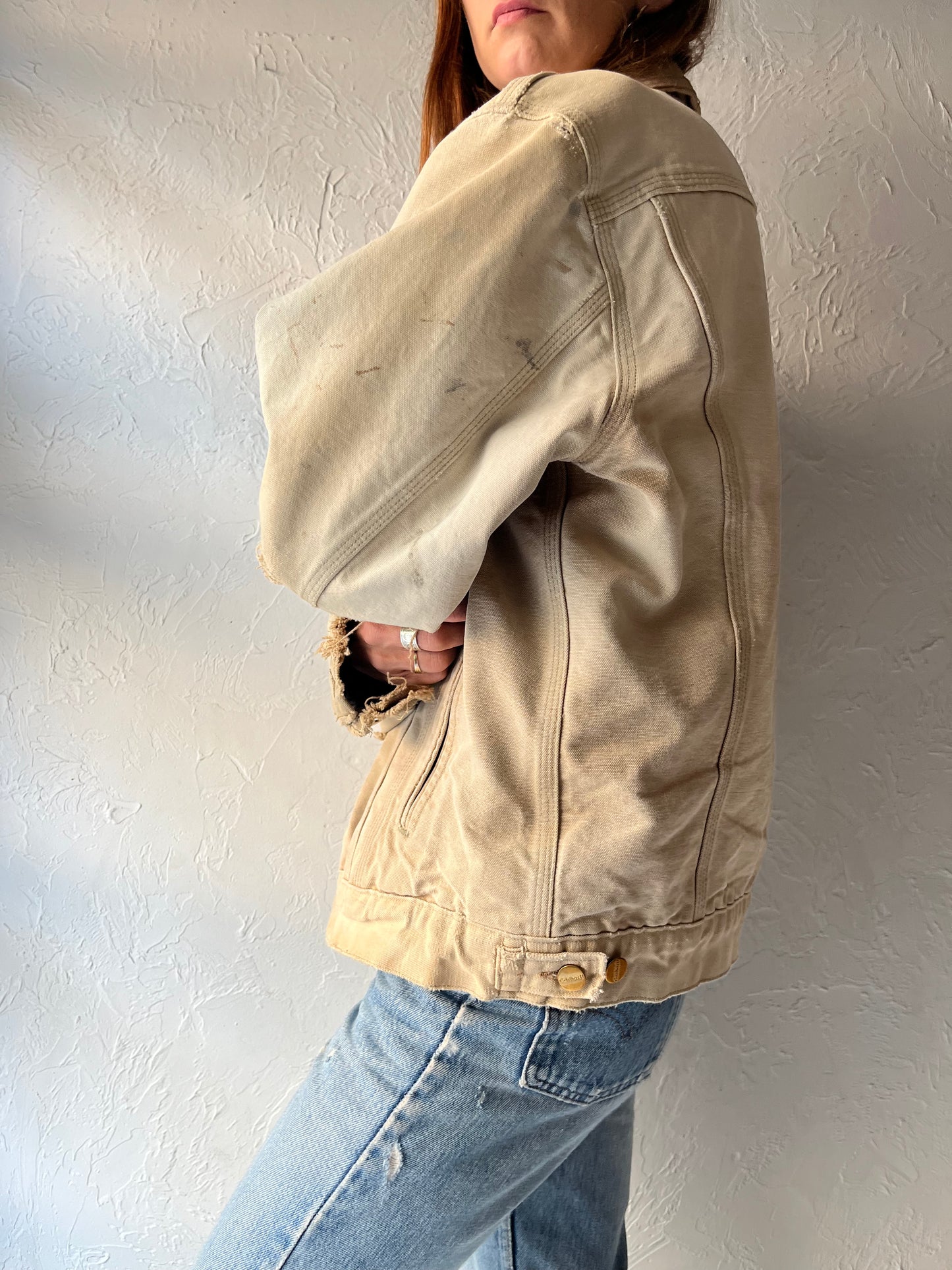 Y2k 'Carhartt' Thrashed Workwear Jacket / Medium