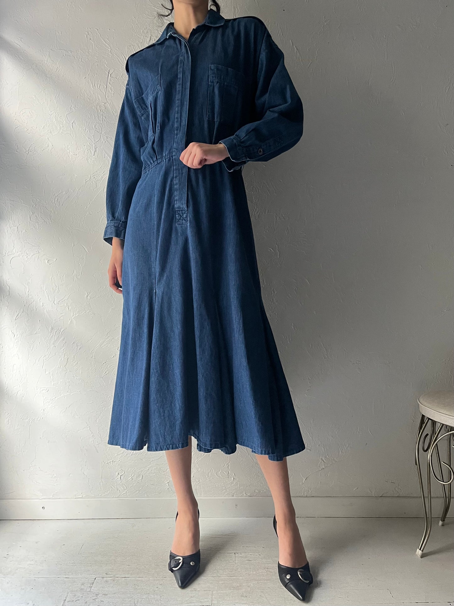 90s 'Liz Claiborne' Denim Dress / Large