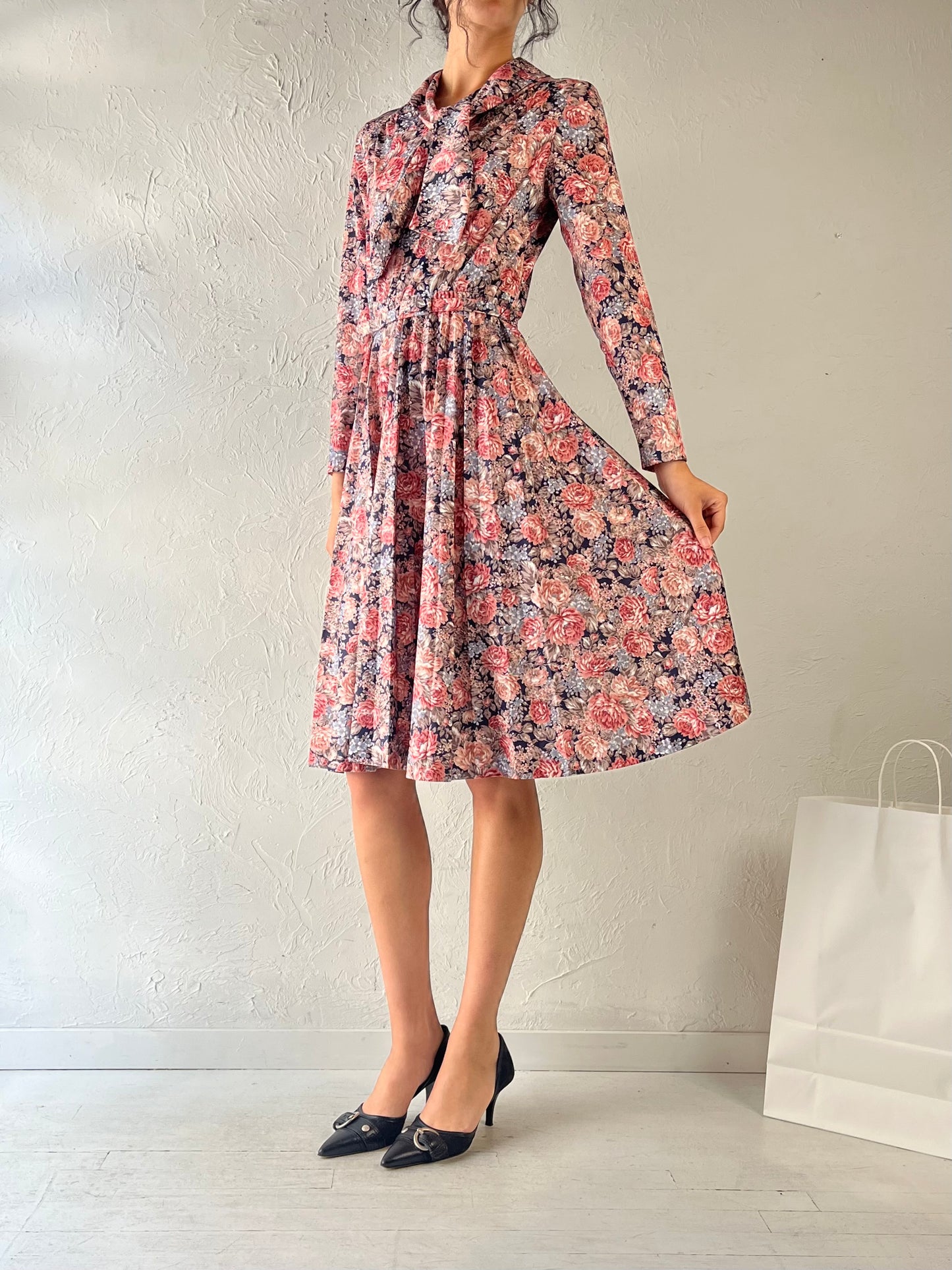 'D'Allaird's' Pink Floral Union-Made Dress / Medium