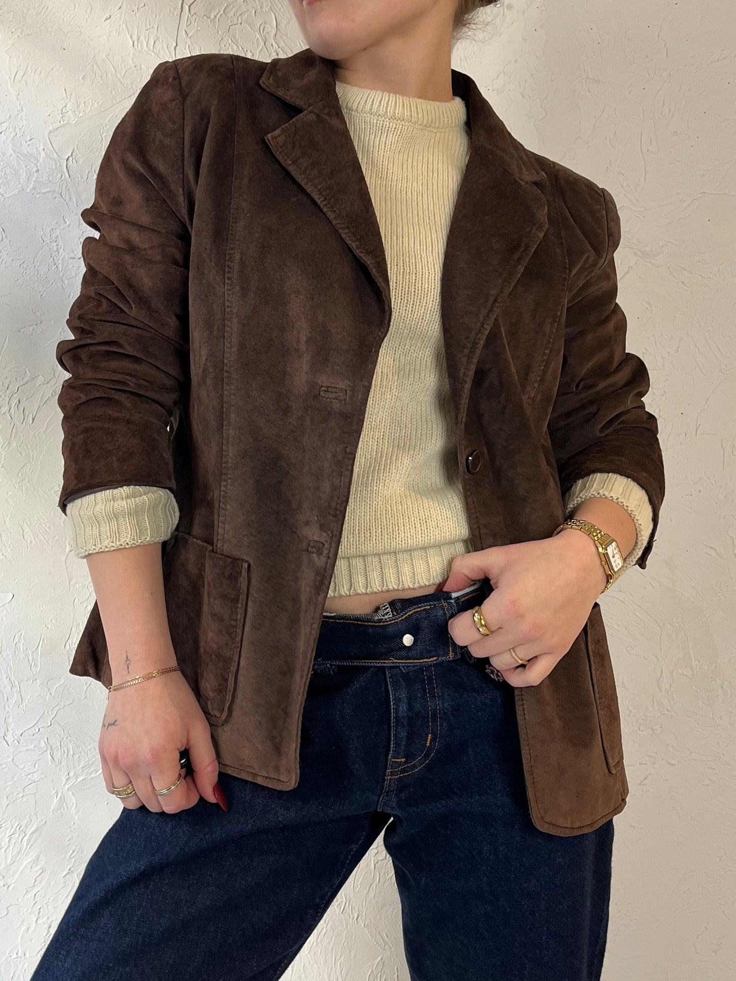 90s ‘John Paul Richard’ Brown Suede Jacket / Medium