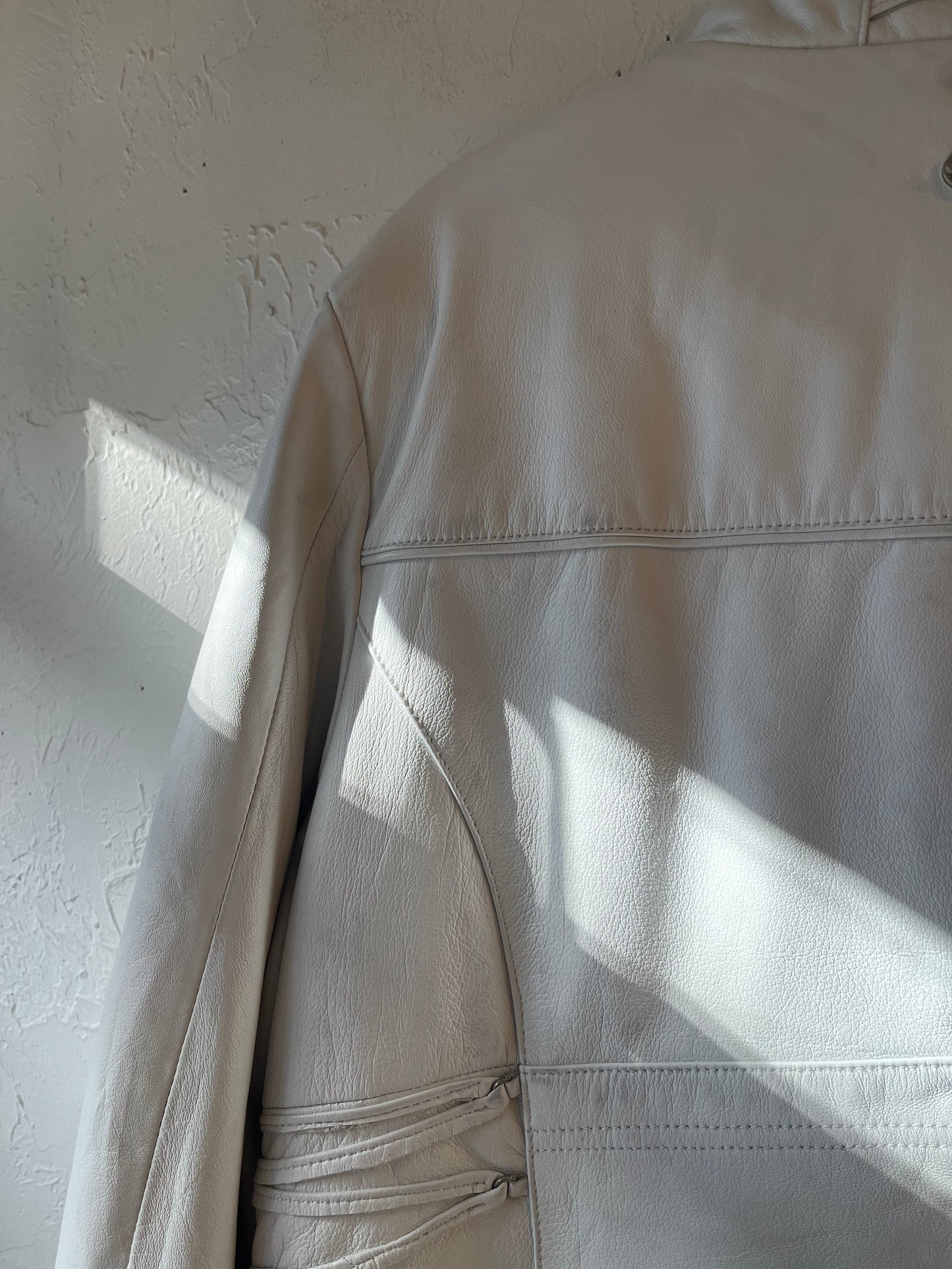 Baby phat white leather jacket