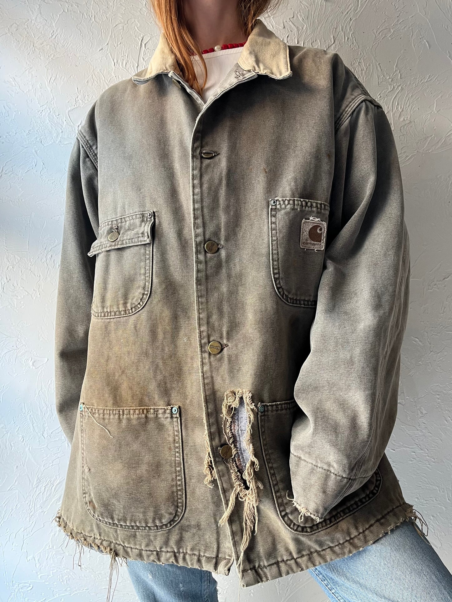 90s 'Carhartt' Made With Pride Thrashed Workwear Jacket / 2XL