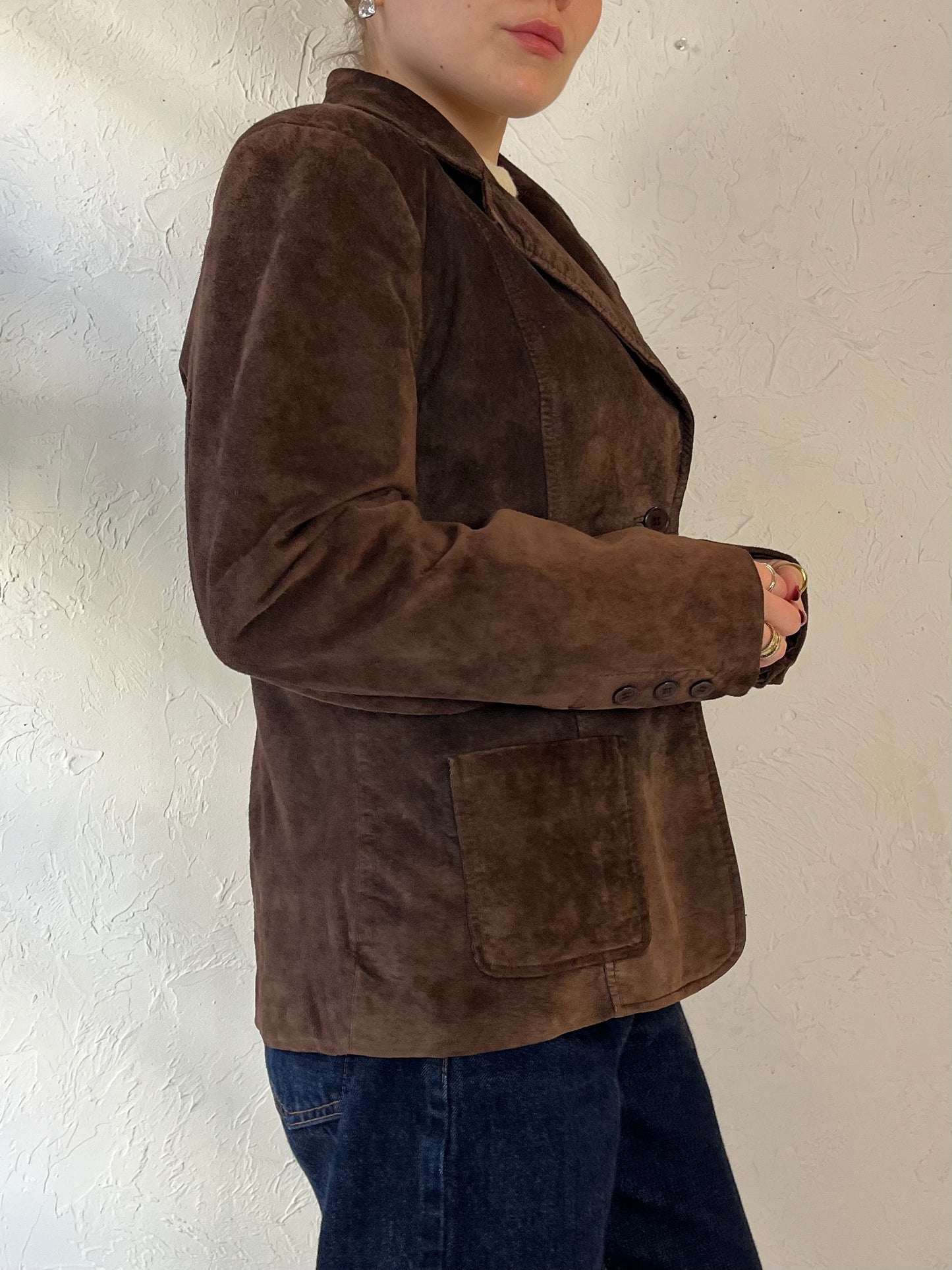 90s ‘John Paul Richard’ Brown Suede Jacket / Medium