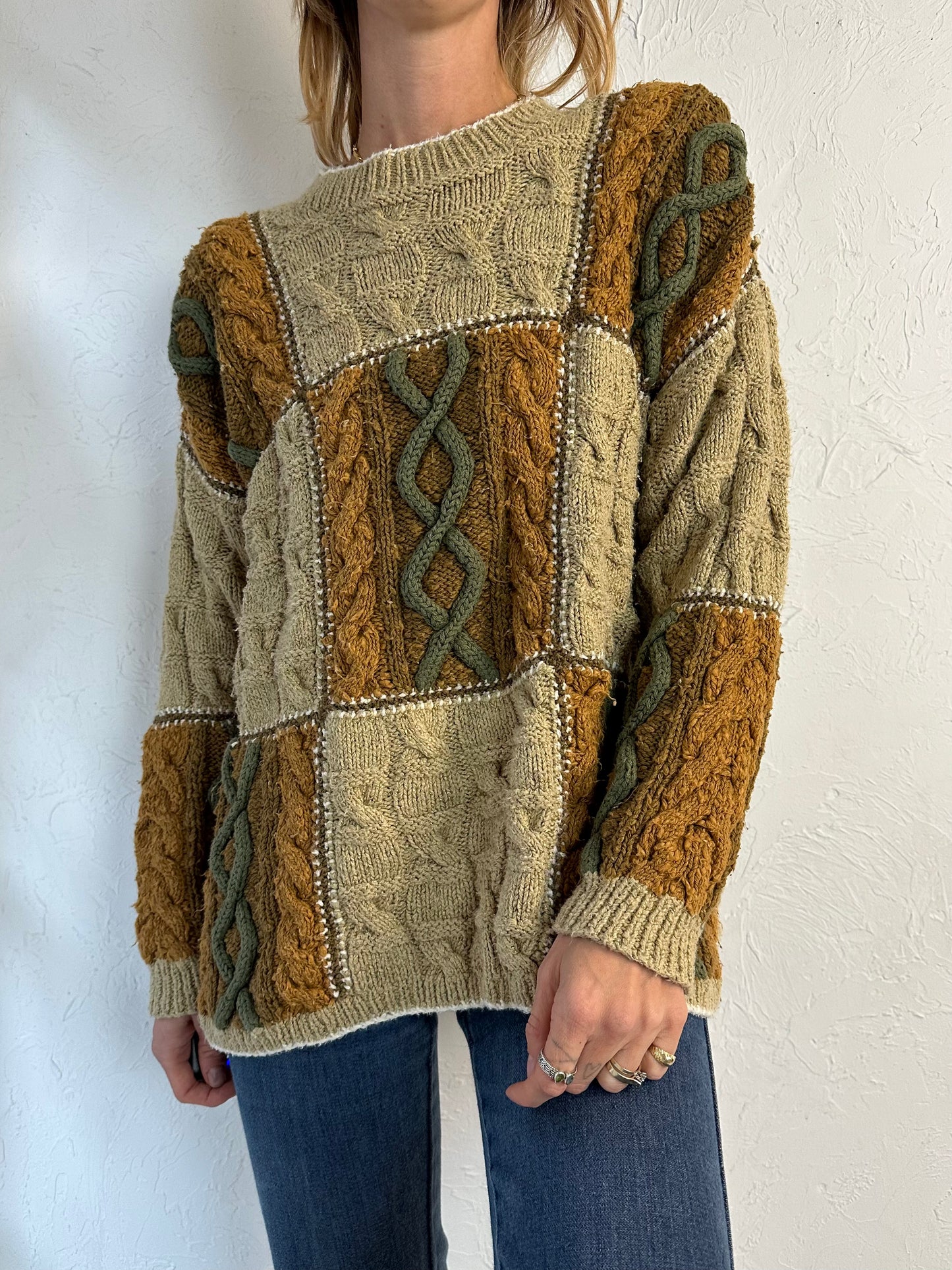 90s 'Liz Claiborne' Cable Knit Sweater / Large