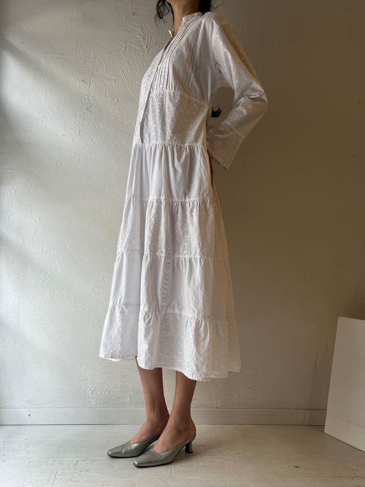 Y2k ‘Dressed in White’ Long Sleeve Dress / Large