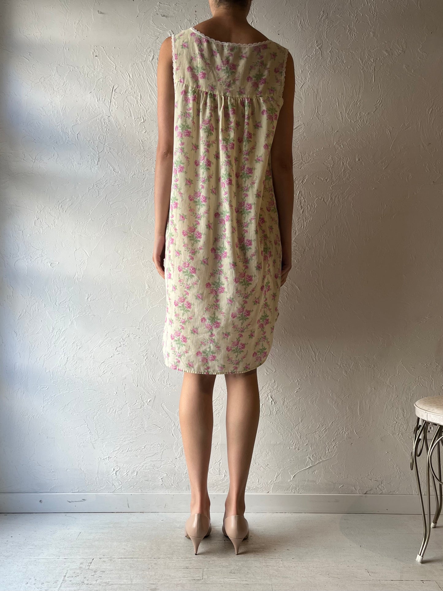 Y2k 'Characters' Floral Boho Cottagecore Summer Nighty Dress / Small