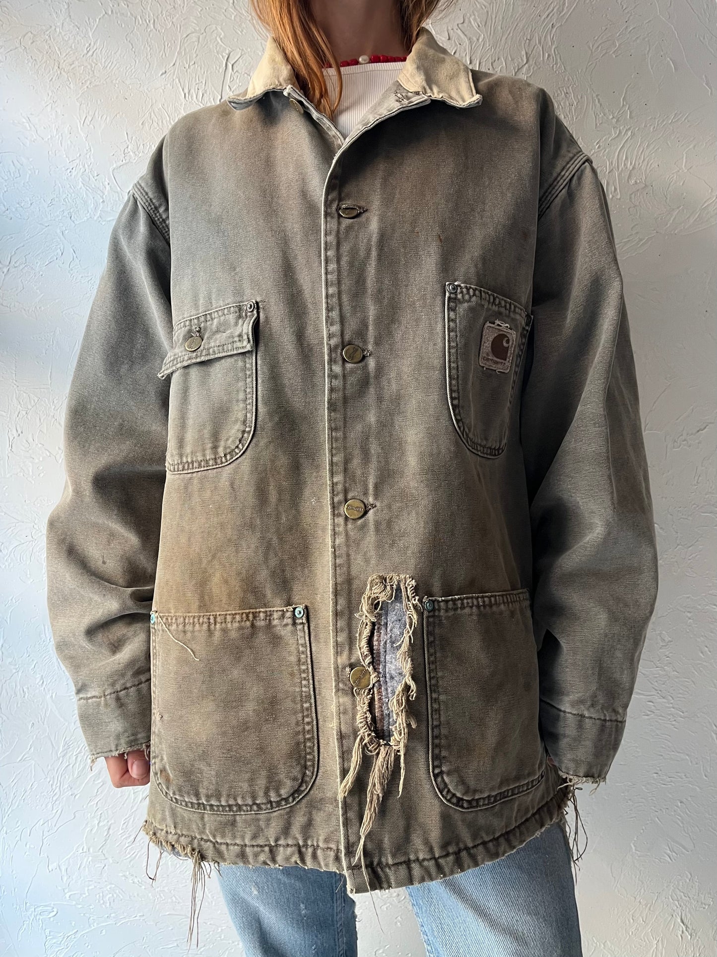 90s 'Carhartt' Made With Pride Thrashed Workwear Jacket / 2XL