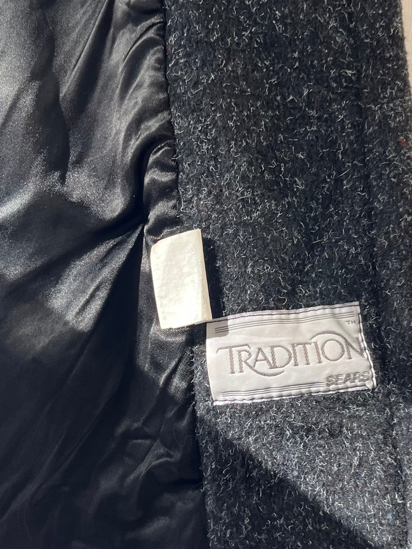 90s 'Sears' Gray Wool Nylon Jacket / Medium