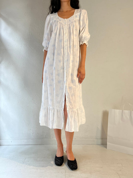 70s 'Miss Elaine' Cotton Maxi Dress / Union Made / Small