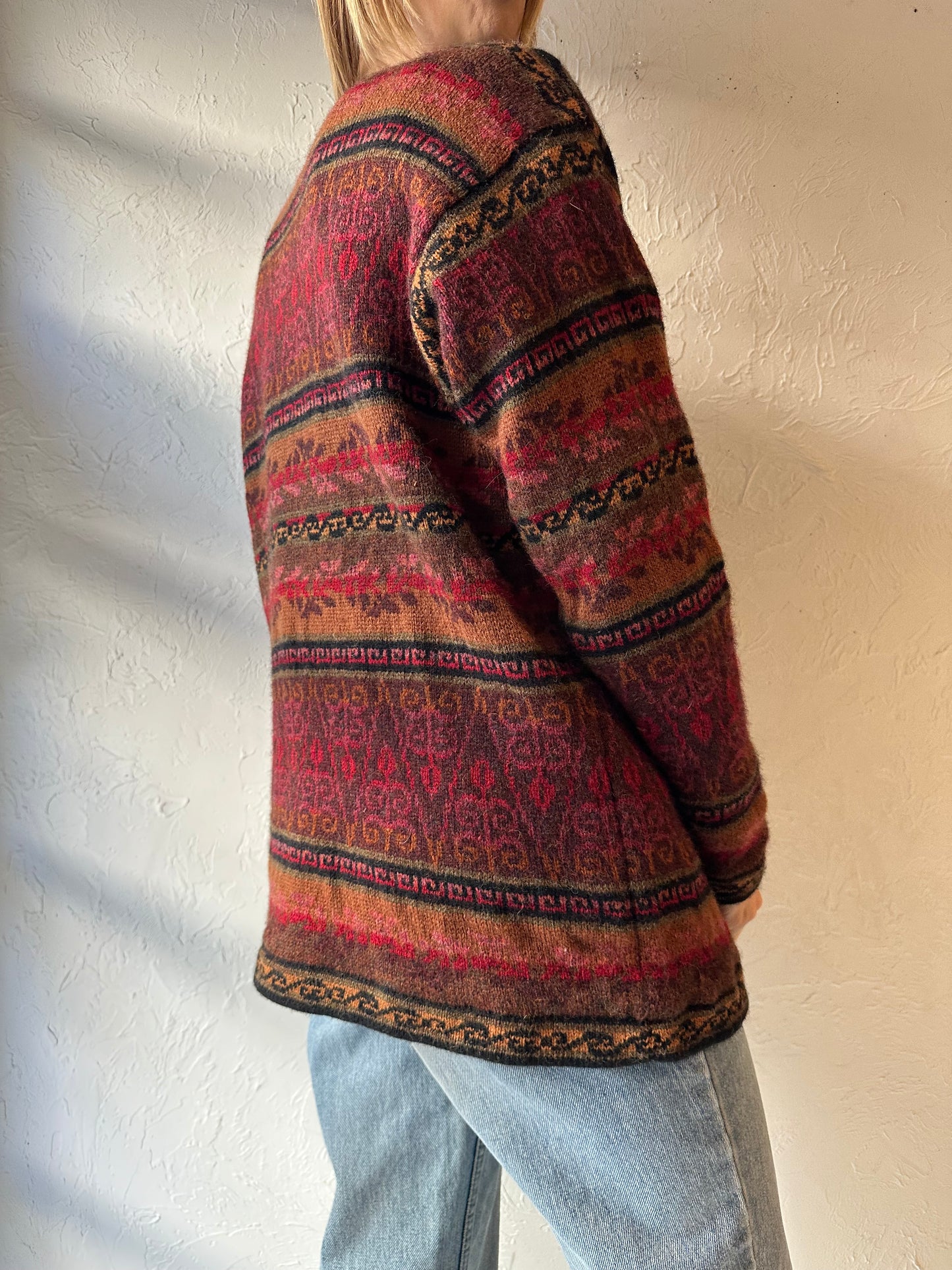 90s 'Coldwater Creek' Lined Wool Cardigan Sweater / Medium