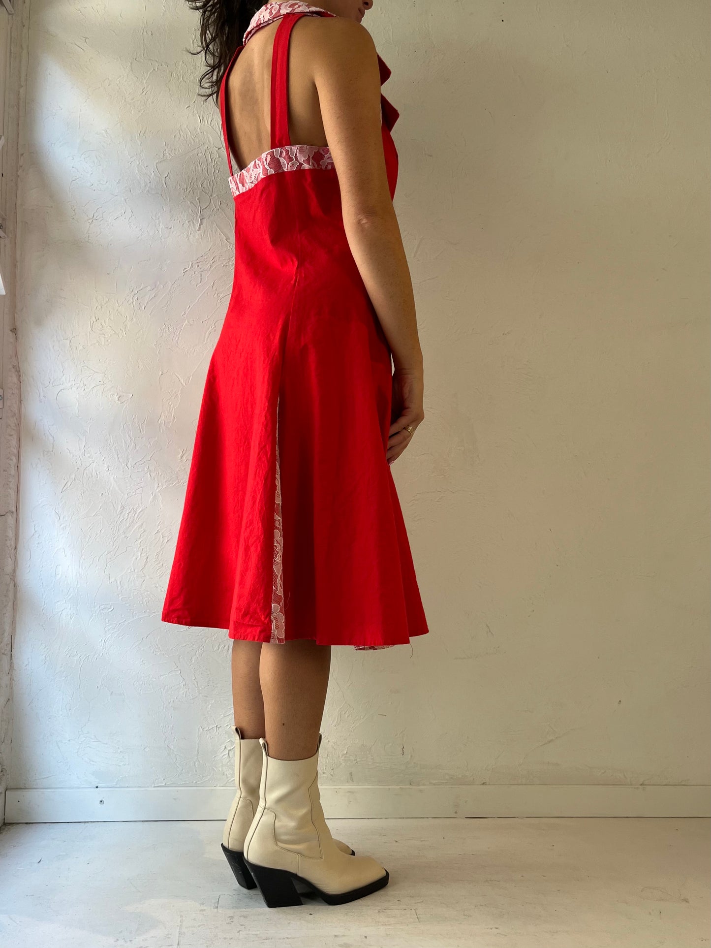 90s 'Lilia Suity' Red Western Dress / large