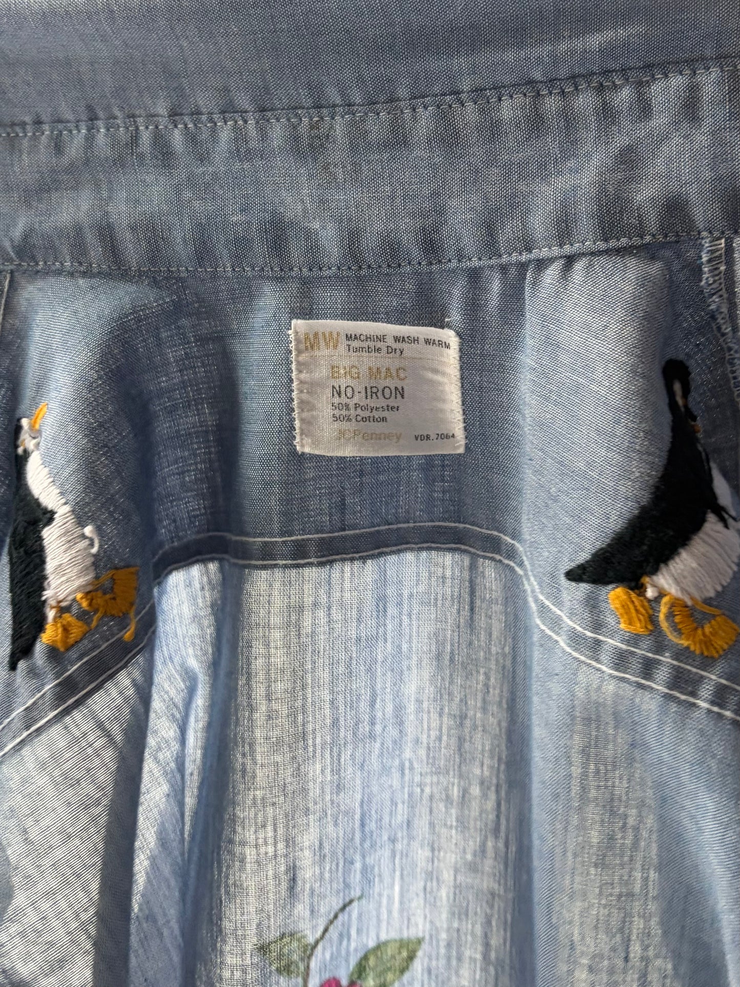 70s 'Big Mac' Embroidered Western Cowboy Shirt / Large