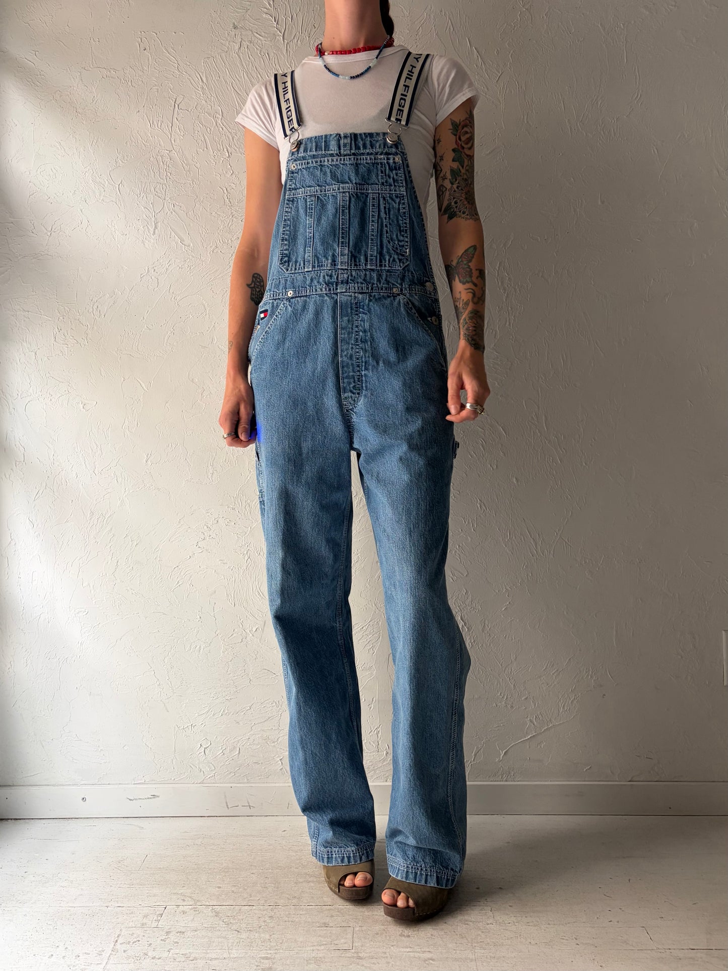90s 'Tommy Hilfiger' Denim Overalls / Small
