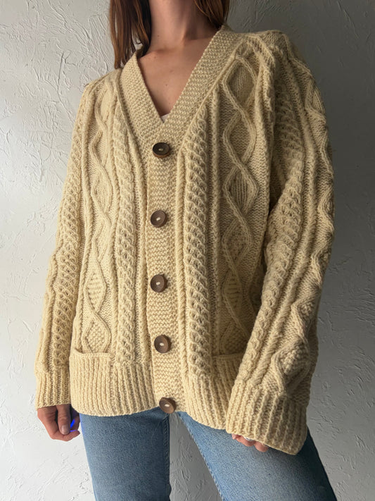 Vintage 'Aran Islander' Wool Fishermans Sweater / Medium