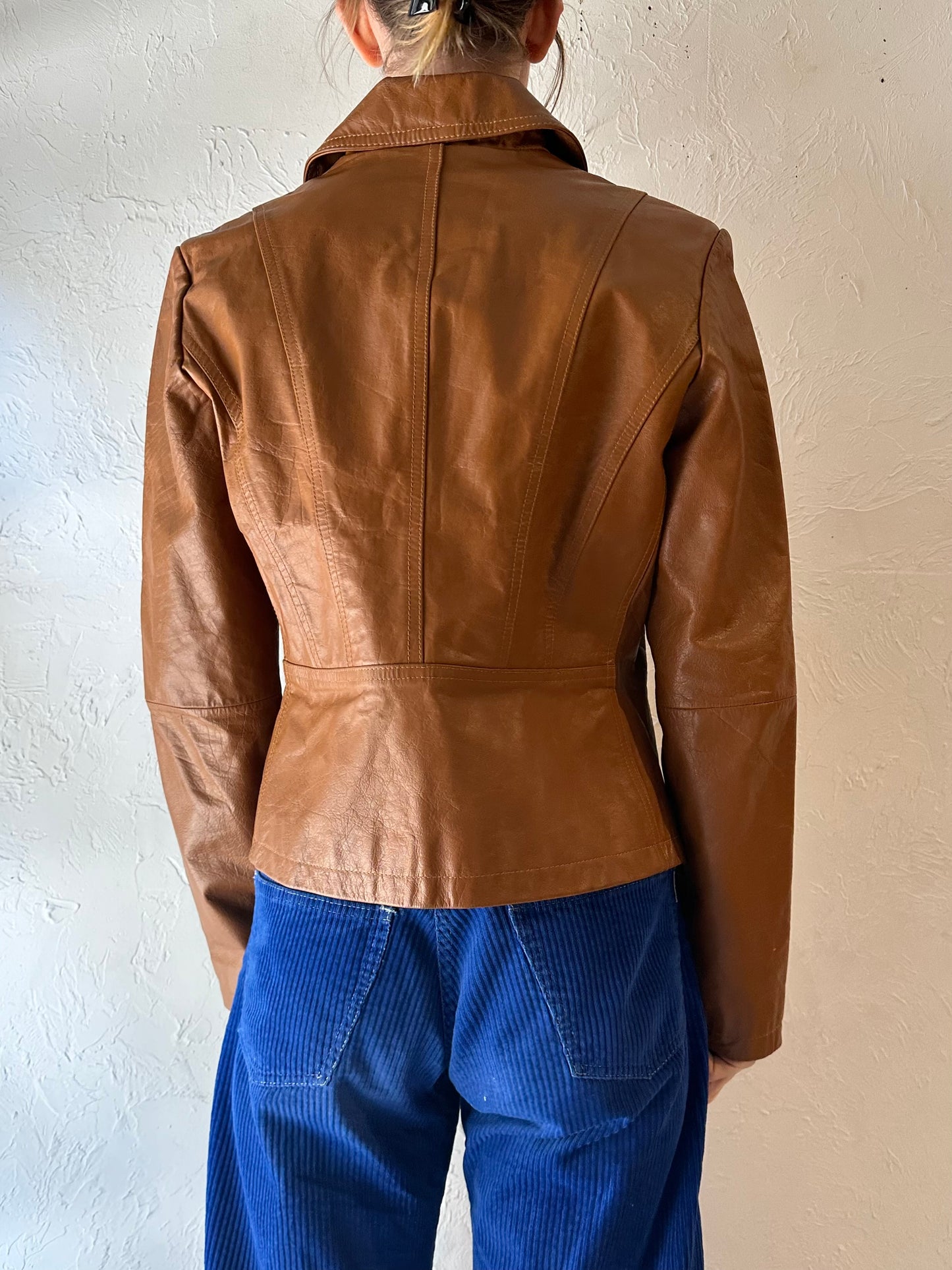 Y2k 'Wilsons' Brown Leather Jacket / Medium