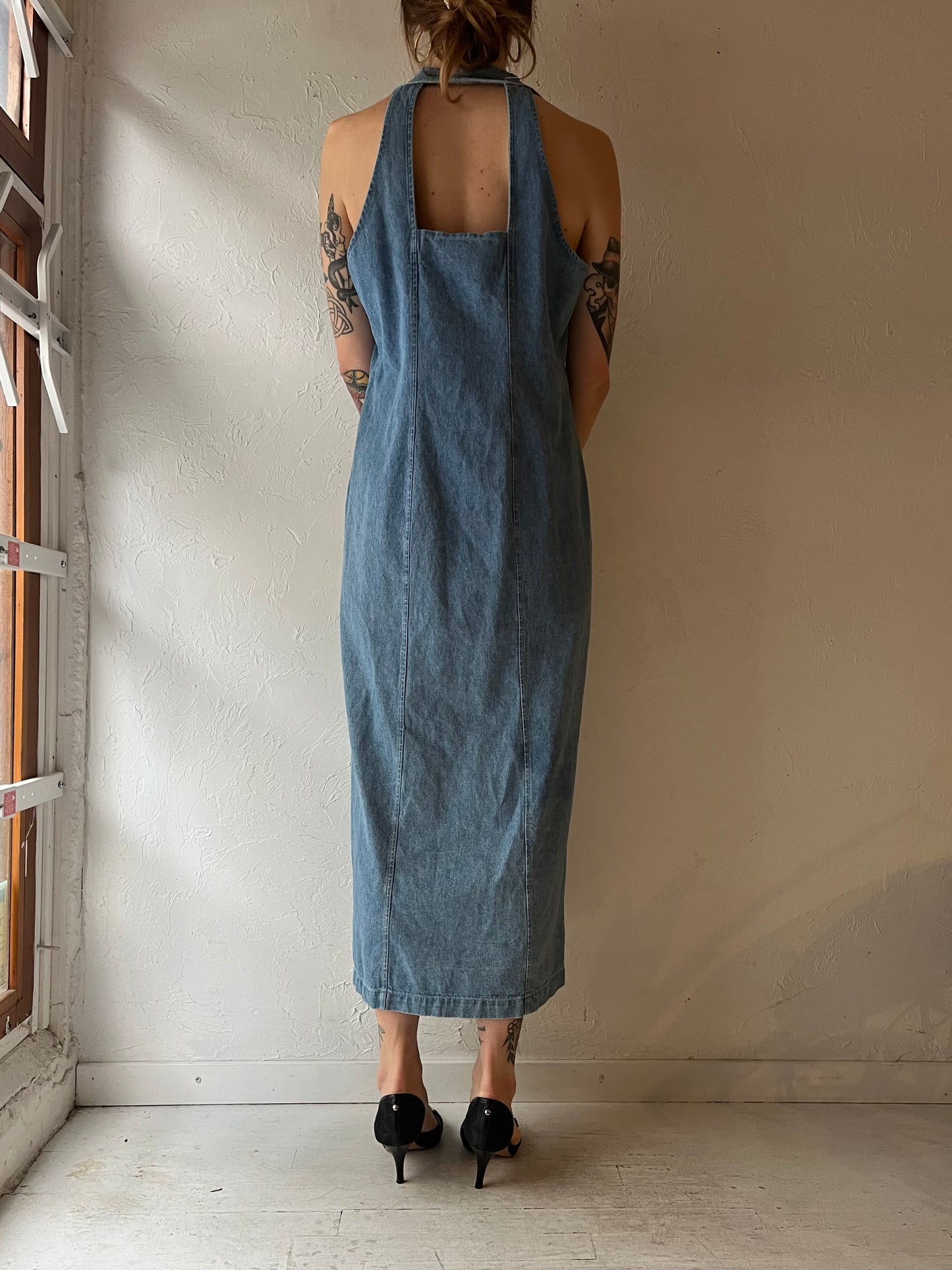 90s 'Scarlet' Denim Dress / Medium