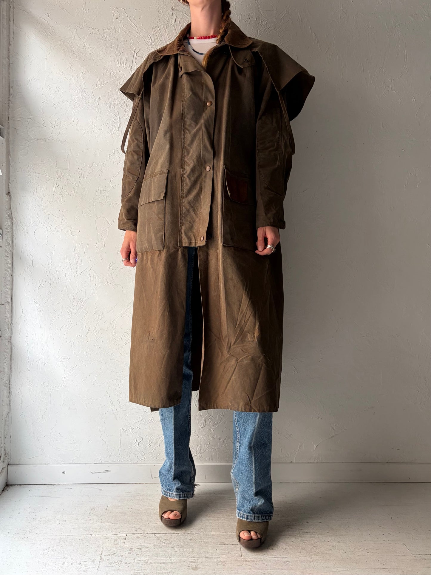 Vintage 'Australian Outback' Waxed Cotton Hunting Coat / XS