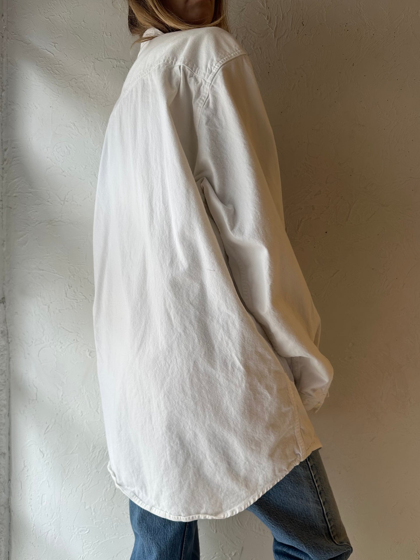 90s ‘Levi’s’ White Cotton Denim Shirt / XL
