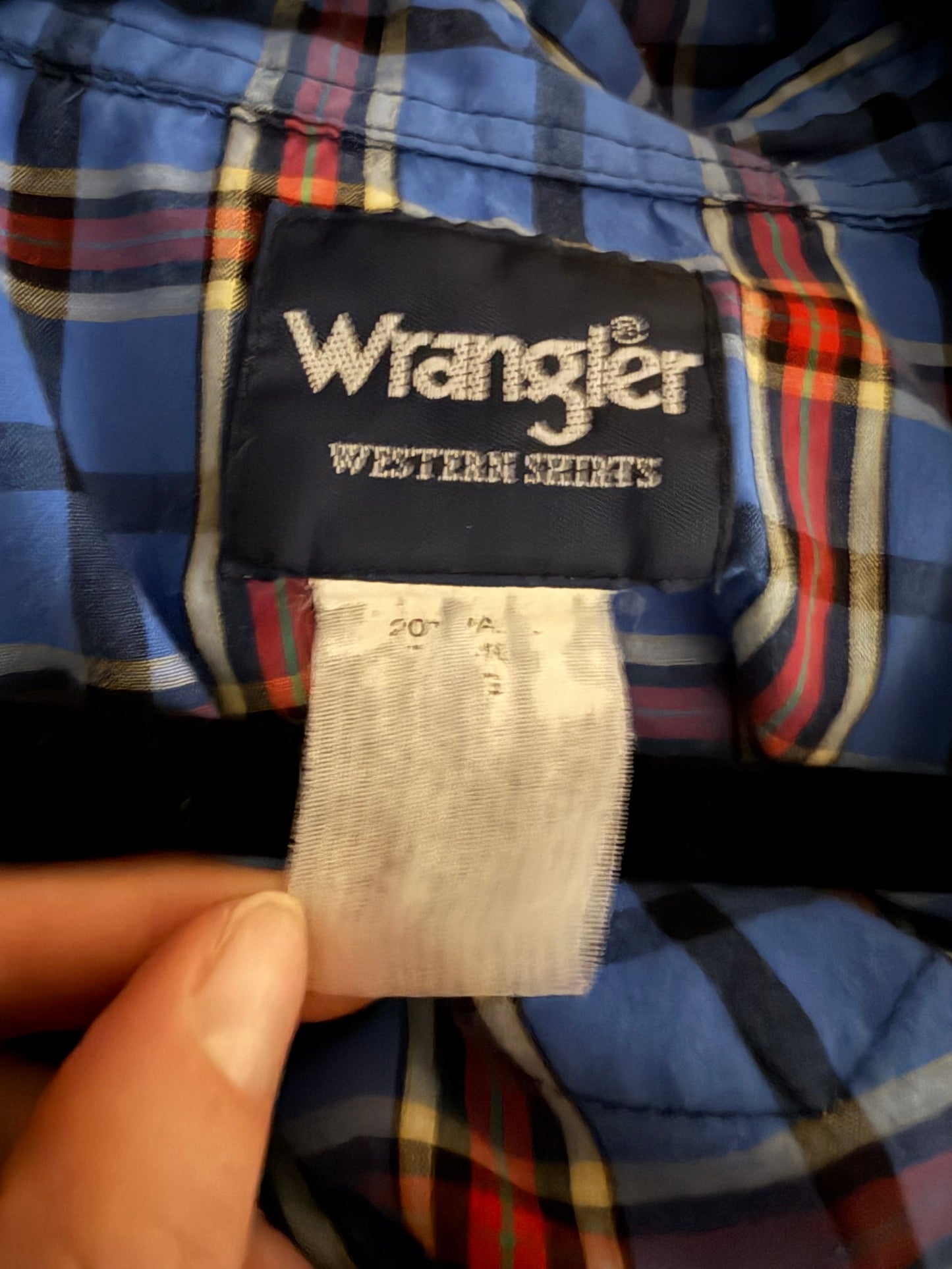 Y2k 'Wrangler' Blue Plaid Snap up Western Shirt / Small